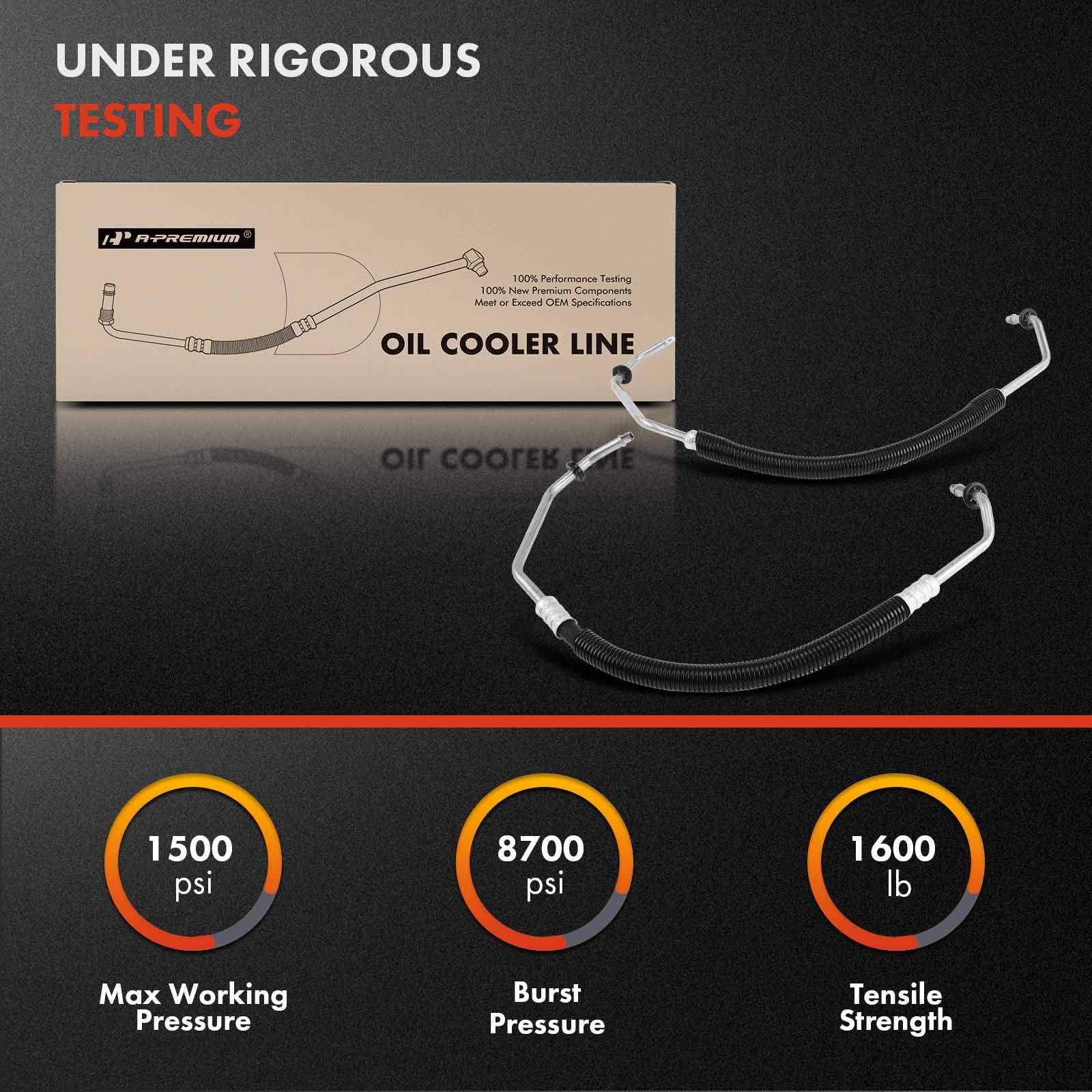 A-Premium Automatic Transmission Oil Cooler Line Hose Assembly Compatible With Dodge Grand Caravan 2008-2019 & Chrysler Town & C