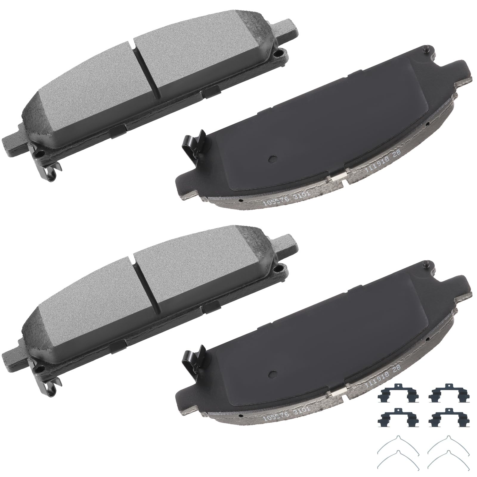 Cciyu D855 Front Semi-Metallic Disc Brake Pads Kit For Acura Mdx 2003-2006, Nissan Pathfinder 1996-2004, Quest 2004-2009 2011-20