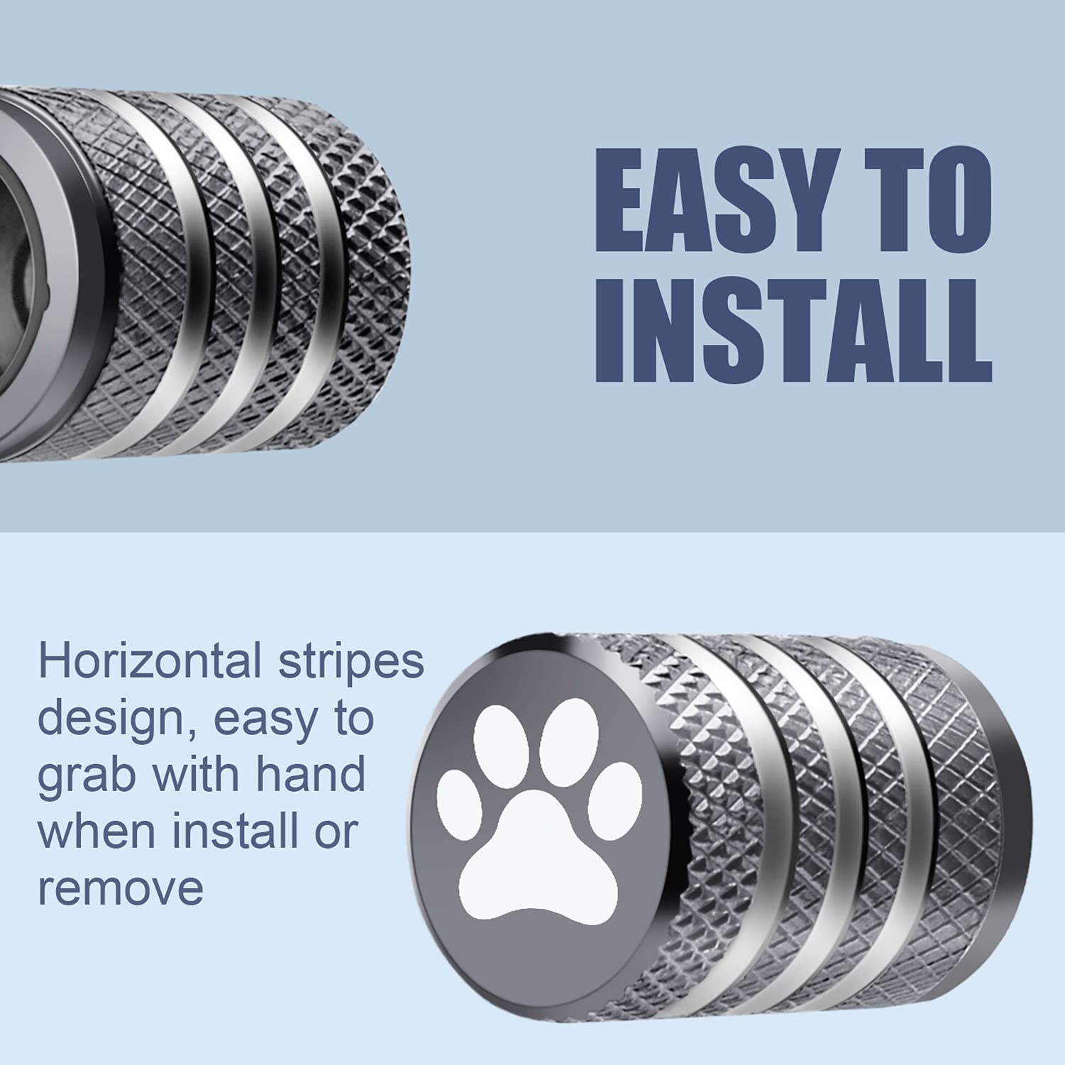 Tire Valve Stem Cap Cover -(12 Pack) Tire Air Caps Metal With Plastic Liner Corrosion Resistant Leak-Proof Cat/Dog Paw For Car T