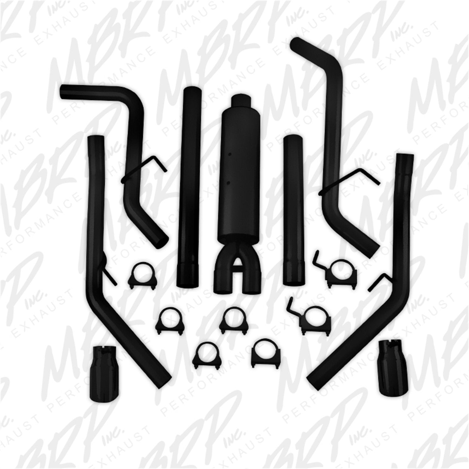 Mbrp S5146Blk Black Coated 2 1/2' Dual Split Rear Cat Back Through Stock Bumper