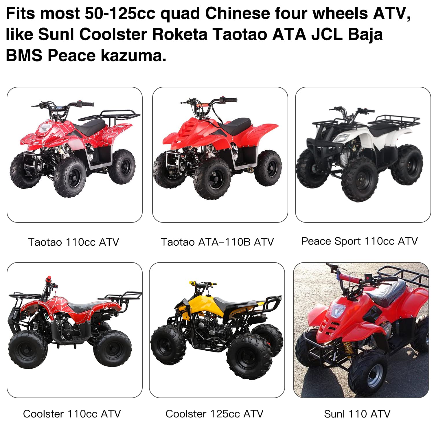 YOXUFA Upgraded Plastic Gas Fuel Tank Cap Petcock for 50cc 70cc 90cc 110cc 125cc ATV Coolster TaoTao Lincon Buyang Roketa Kazuma