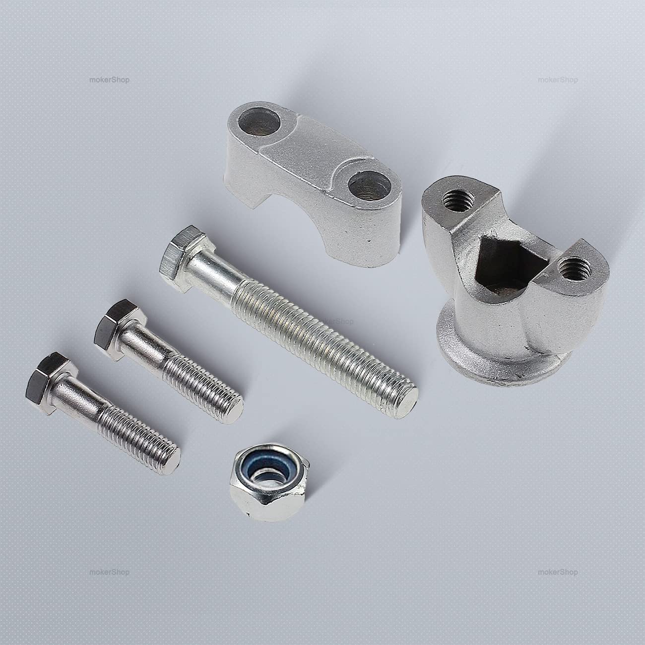 Mokershop Motorcycle Handlebar Risers Mount Clamps Fit For 22Mm 7/8In Handlebar Of Motorcycle Dirt Bike Atv, Silver