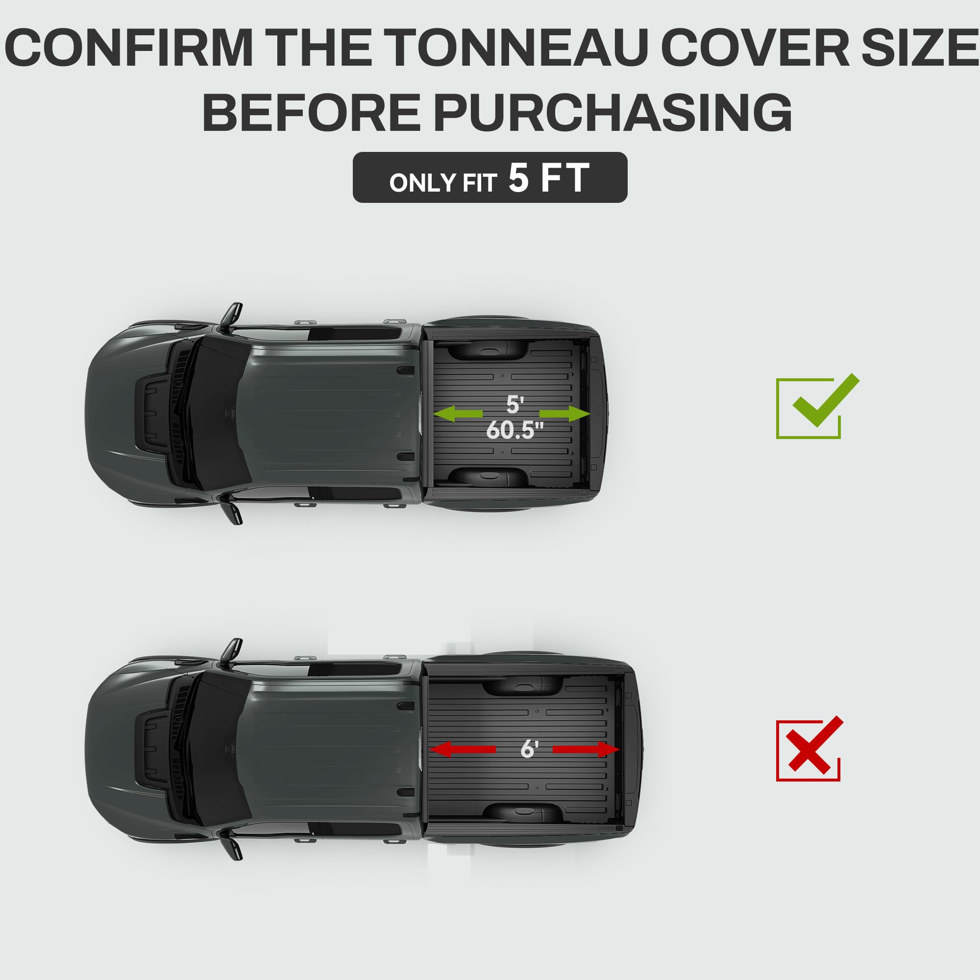 Autosaver88 Frp Hard Tri-Fold Truck Bed Tonneau Cover Fits For Toyota Tacoma 2024 2025 5Ft Bed (Excl. Trail Edition) With Deck R