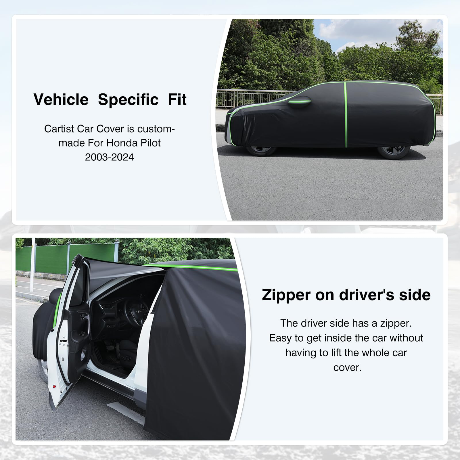 Cartist Full Car Cover Fits For Honda Pilot 2003-2024 Accessories All Weather Car Covers Outdoor For Pilot Waterproof Uv Protect