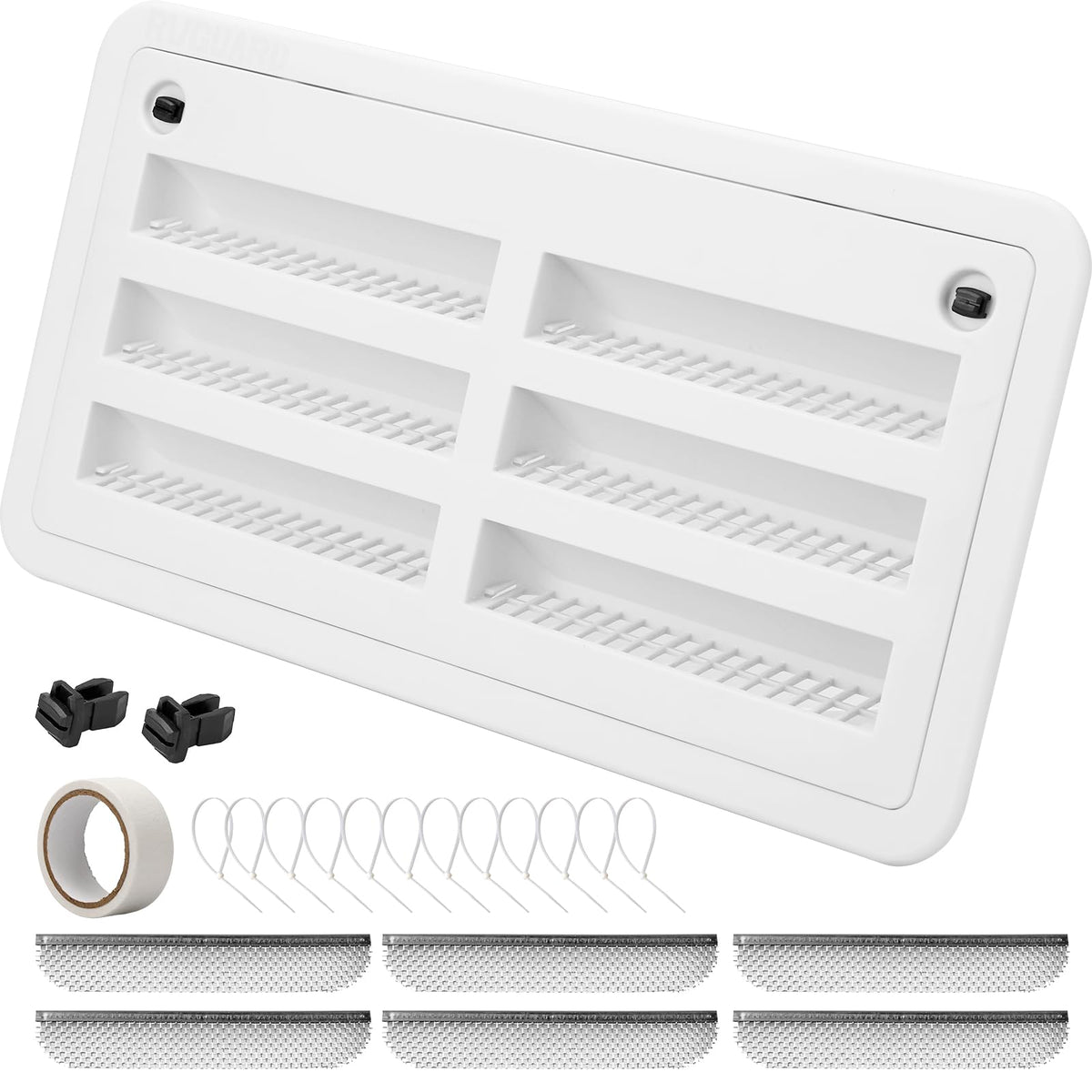 RVGUARD RV Refrigerator Lower/Upper Mount Vent 20-3/4W x 10-3/4H, RV Refrigerator Vent Cover Replacement White with Screen f