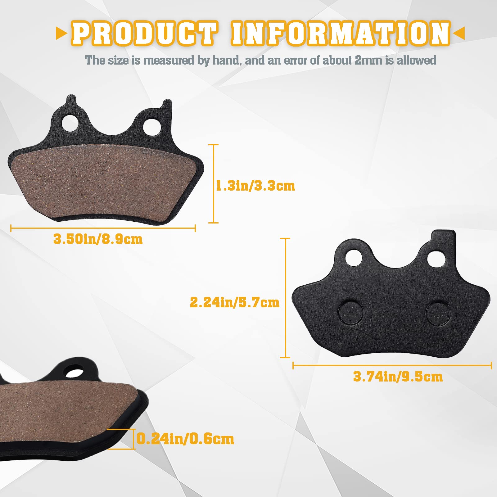 Cyleto Front & Rear Brake Pads For Harley Davidson Softail Flstci Flstc Heritage Classic 2000-2007/Fat Boy/Dyna Electra Glide/Sportster Xlh883R/Fxst Softail Standard/Fxstb Night Train