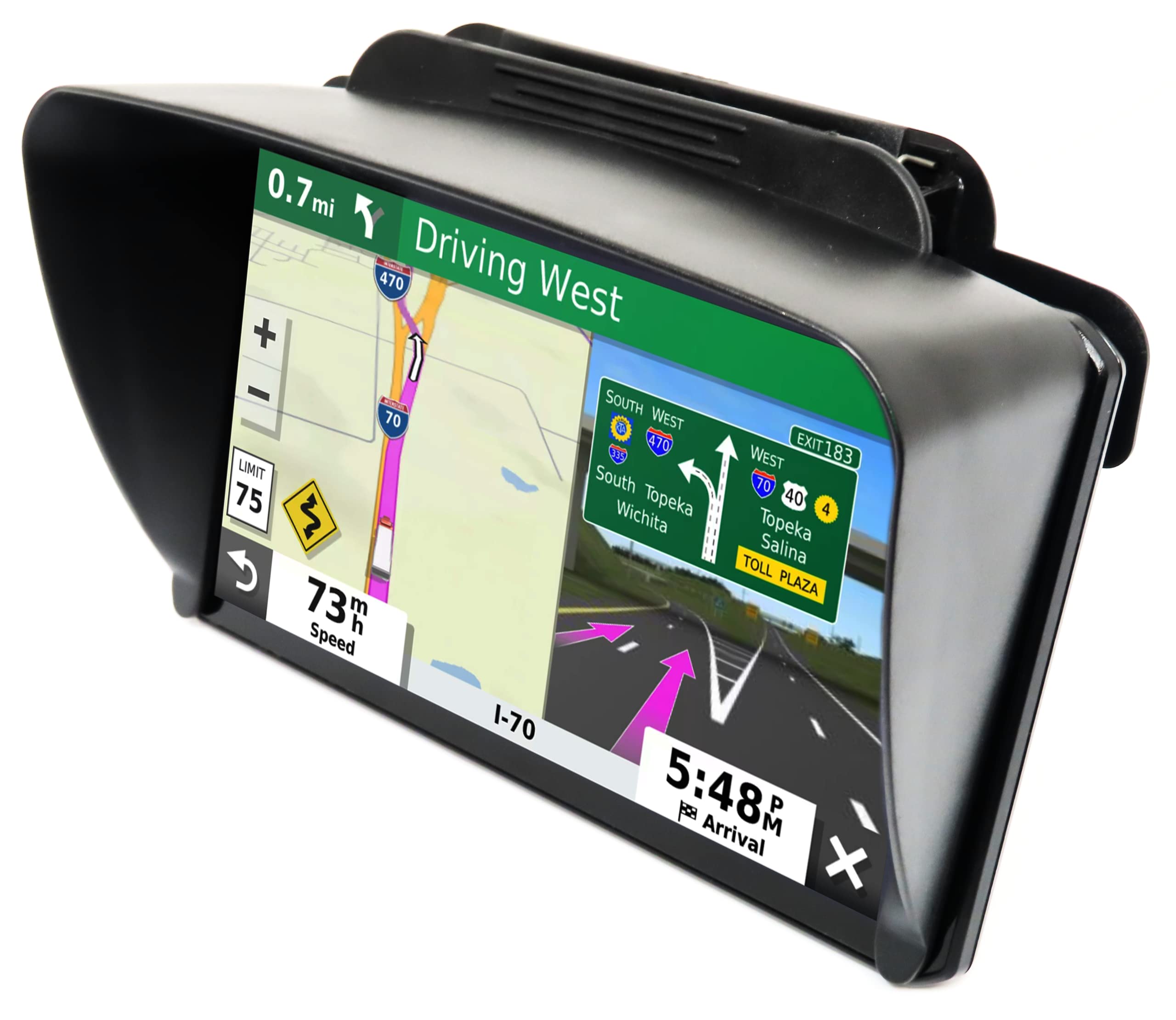 Ramtech 7 Inch Gps Visor Sun Shade With Bonus Stylus Pen & Screen Protector, Compatible With Magellan Roadmate Rc9485T-Lmb / Rc9