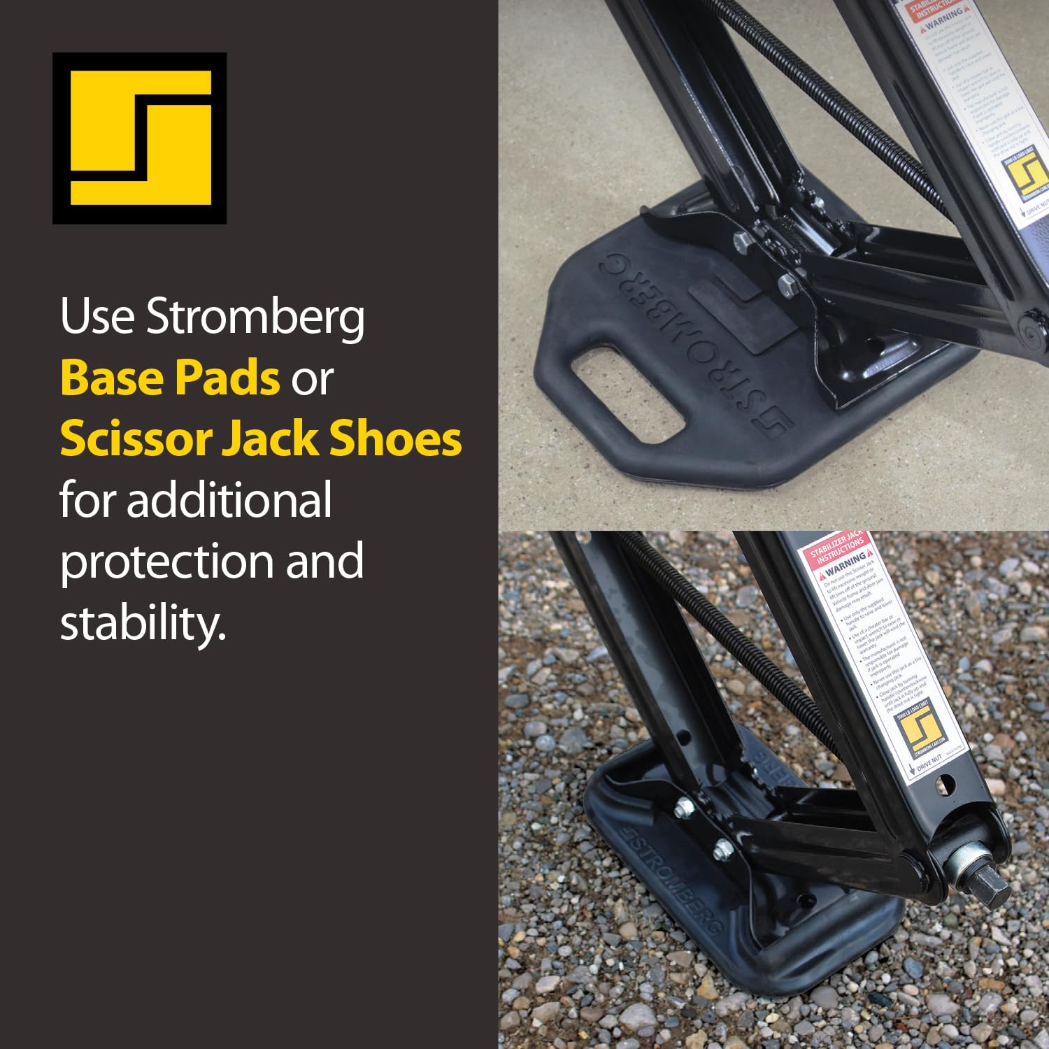 Stromberg Carlson Jsc-30-Ind One Scissor Jack - 30 Sturdy Rv & Trailer Stabilizer Jack, Camping & 5Th Wheel Leveling Accessories, Bowtie Base, 7500 Lbs Capacity, One Jack Only, No Socket, Black