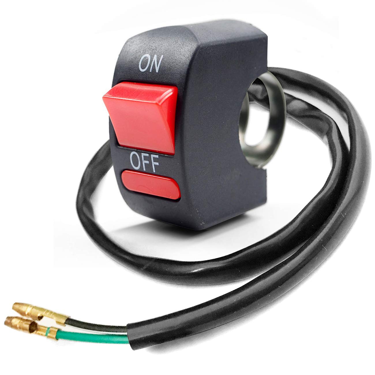 1 Piece Motorcycle Handlebar Switch Push Button On Off Switch Tuning Part For U5 U7 U2 Led Motorcycle Light Switch Bicycle Scooter Electrombile Bike-Fits 7/8 Handlebars (22Mm) Red