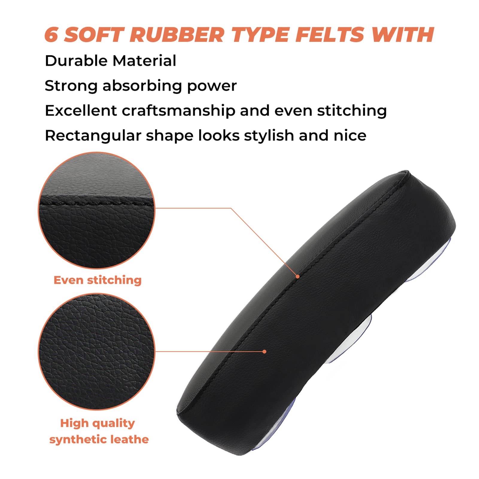 Alpha Rider Motorcycle Rectangular Pillion Passenger Pad Seat 6 Suction Cup For Harley Custom Chopper