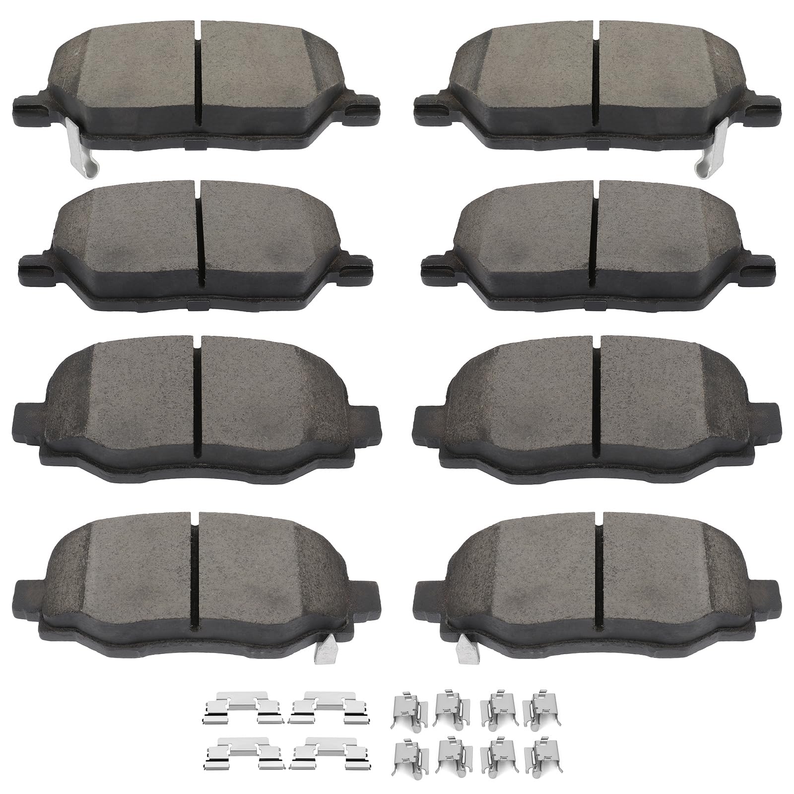 Ceramic Brake Pads Kits,Scitoo 8Pcs Brakes Pads Set Fit For 2016-2018 For Fiat 500X,2016-2020 For Jeep Compass,2015-2019 For Jee