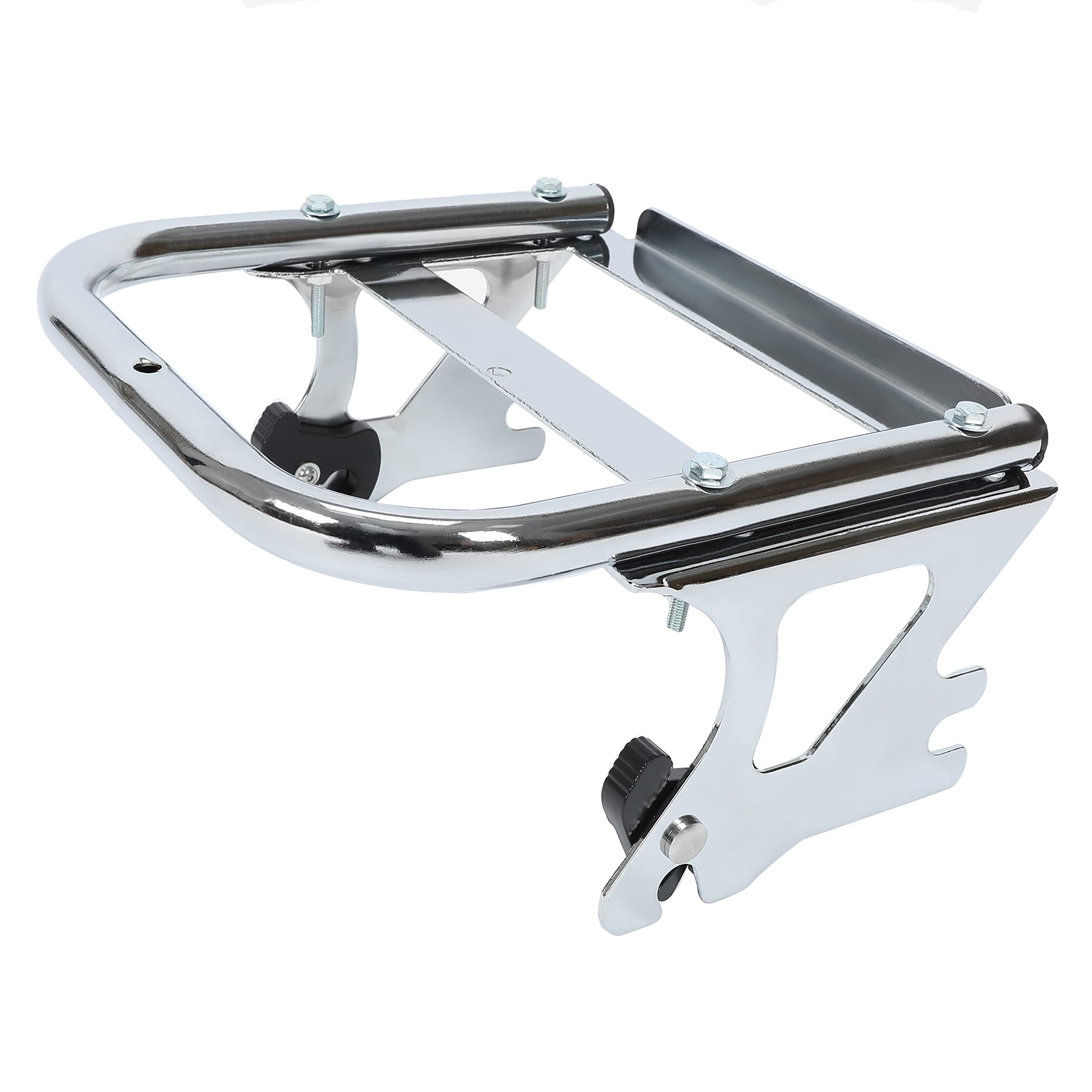 Ecotric Detachable Two Up Tour Pack Luggage Rack W/Docking Hardware Kit Compatible With 1997-2008 Harley Touring Road King Electra Glide Street Glide Road Glide Chrome Tour Pak Mounting