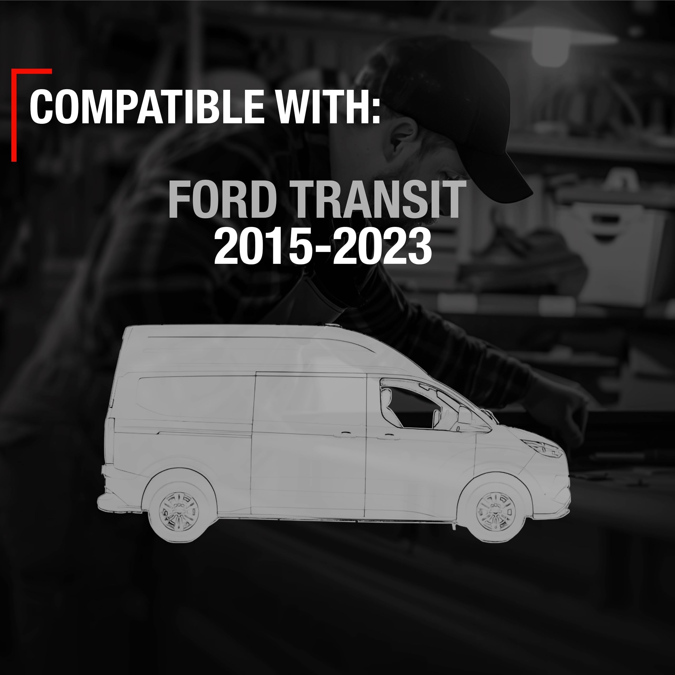 T1A Exterior Hinged + Sliding Passenger Door Handle + Cover Replacement Set - Compatible With 2015-2023 Ford Transit - Textured