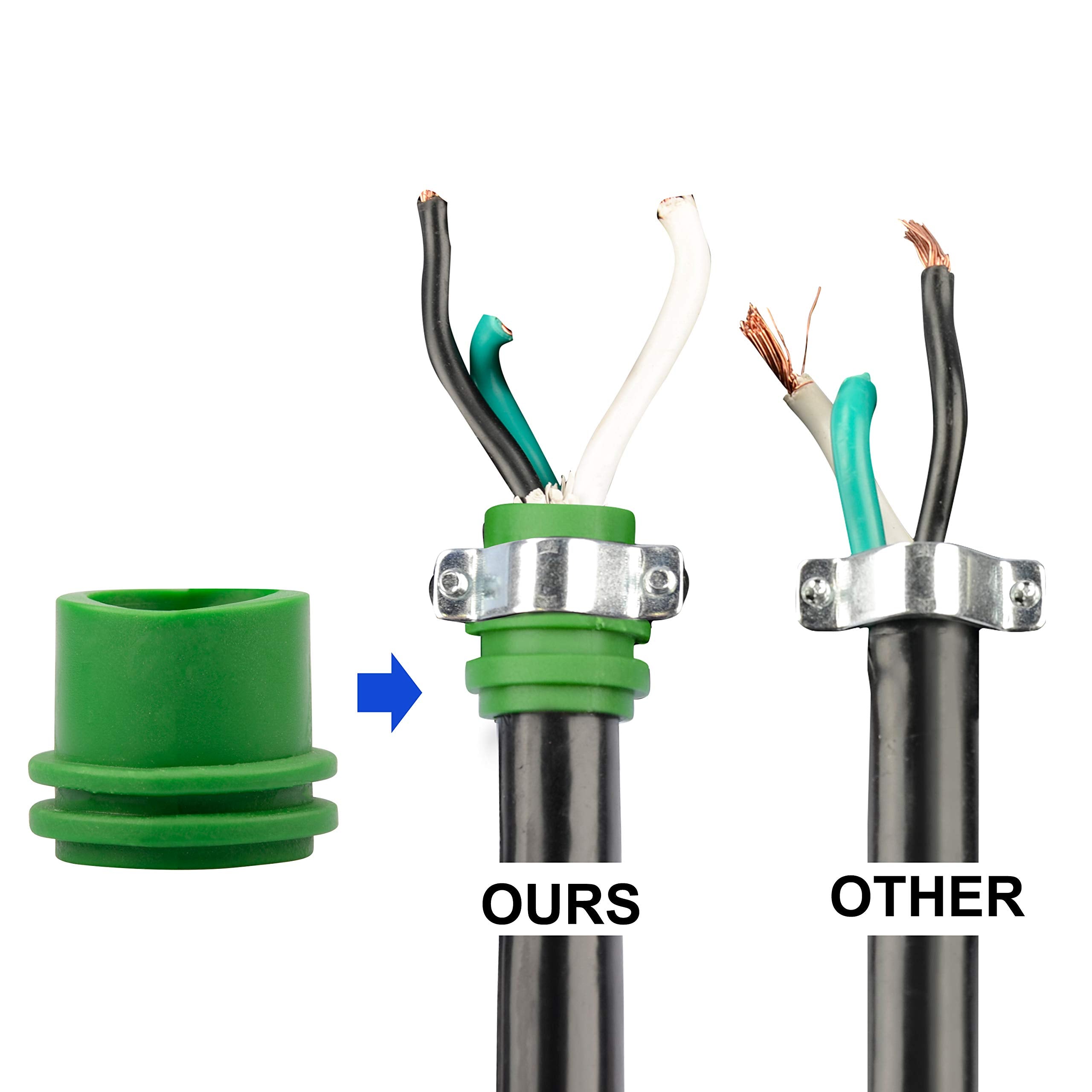 Rvguard Nema 14-50P Rv Replacement Male Plug, 125/250V 50 Amp With Disconnect Handle, Green