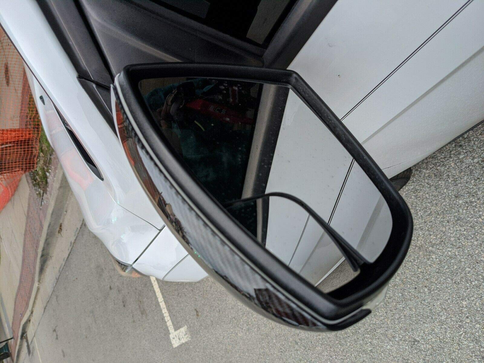 ruihe 2pc Carbon Fiber Rearview Mirror Covers Trim for Ford Focus RS ST MK3 (2012-2018) - Durable ABS Material