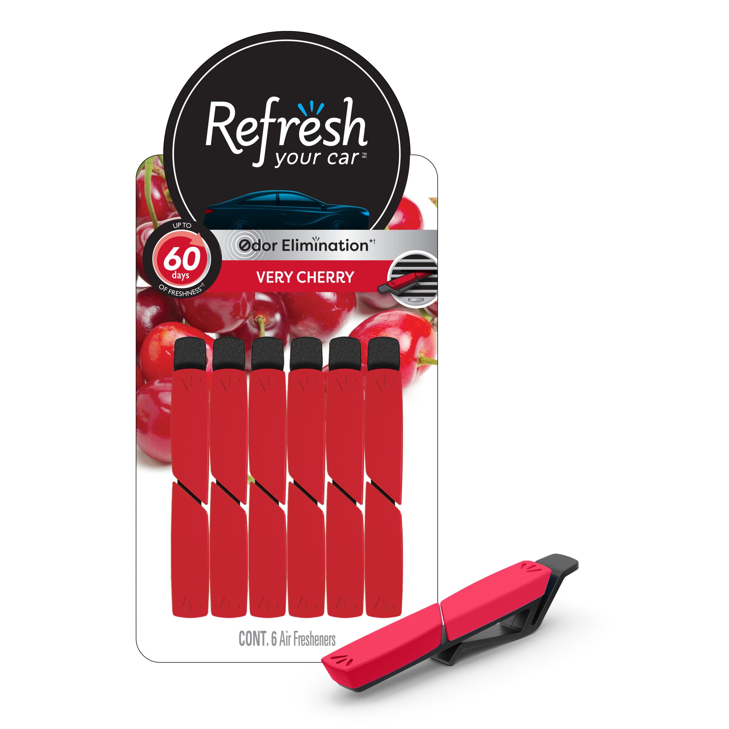 Refresh Your Car Freshener Vent Clip - Very Cherry, Refresh Your Car (6-Count)