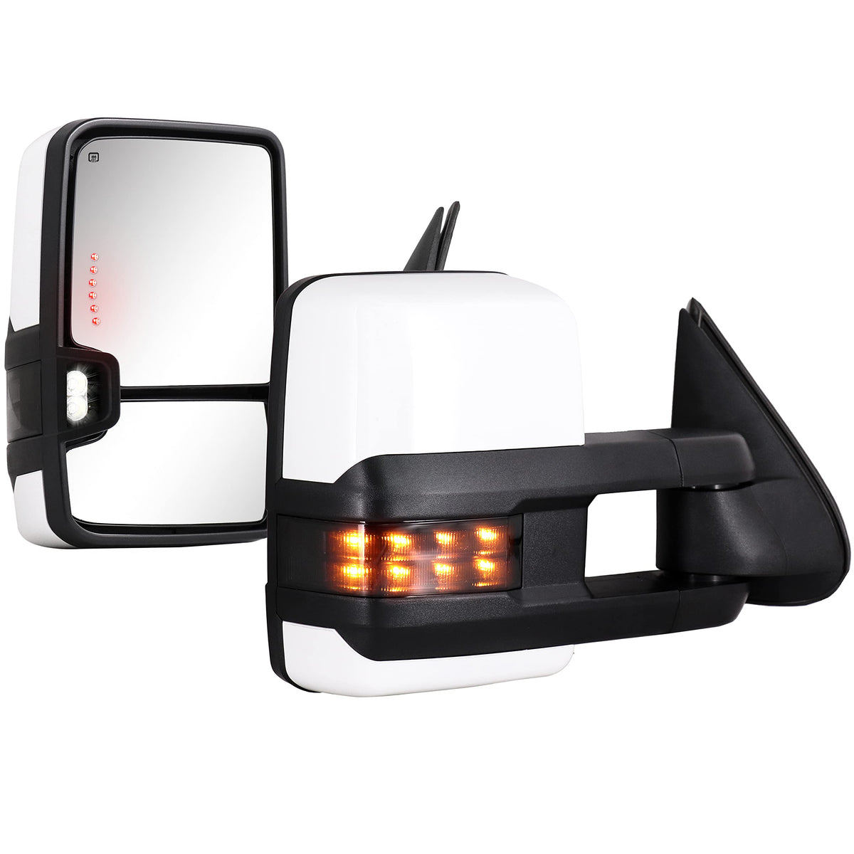Sanooer Towing Mirrors For 2003-2007 Chevy Silverado Suburban Avalanche Tahoe Gmc Sierra Yukon With Power Glass Arrow Turn Signa