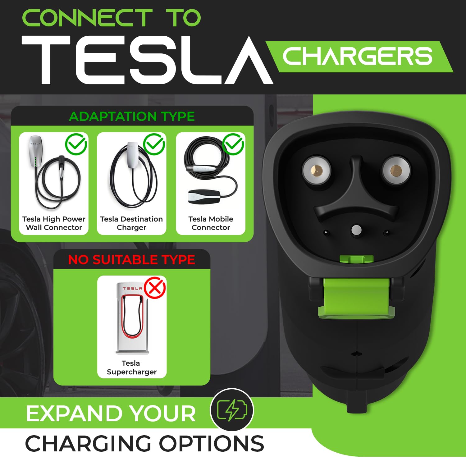 Gearit Tesla To J1772 Adapter For Ev, Compatible With Tesla (Nacs) Chargers, 40 Amp / 250 Volt Charging, Etl Certified
