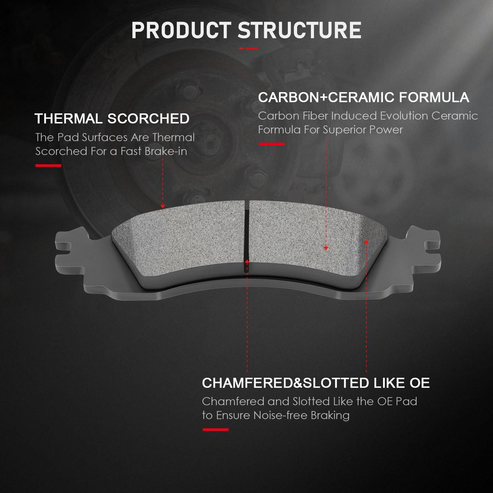 Cciyu D1158 D1109 Front Rear Ceramic Brake Pads Kits 8Pcs Fit For 2006-2010 For Ford Explorer,2007-2010 For Ford Explorer Sport