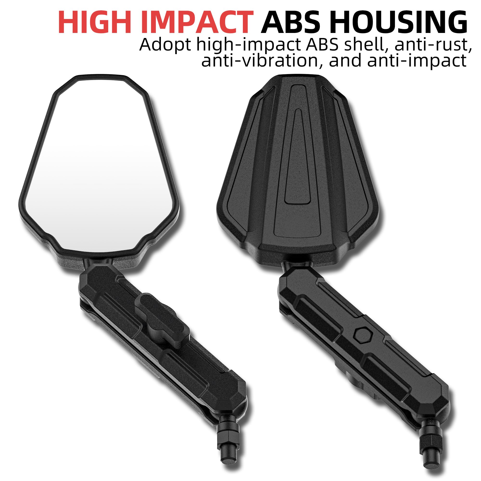 Gevinfa Upgraded Universal Motorcycle Mirror,Adventure Ball-Head Atv Rear View Mirror No Vibration & Wobble With 8/10Mm Screw An