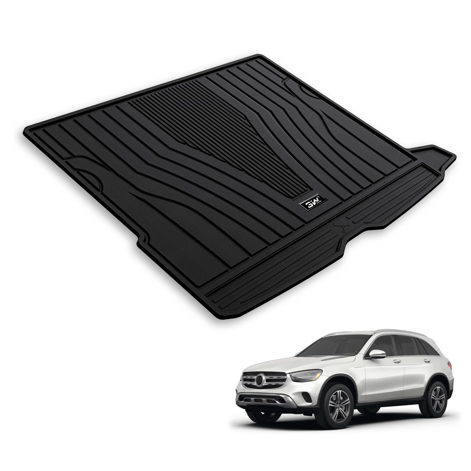 3W Cargo Liner Compatible For Benz Glc Trunk Mat 2016-2022 All Weather Custom Fit Trunk Liner For Benz Glc Heavy Duty Trunk Mat