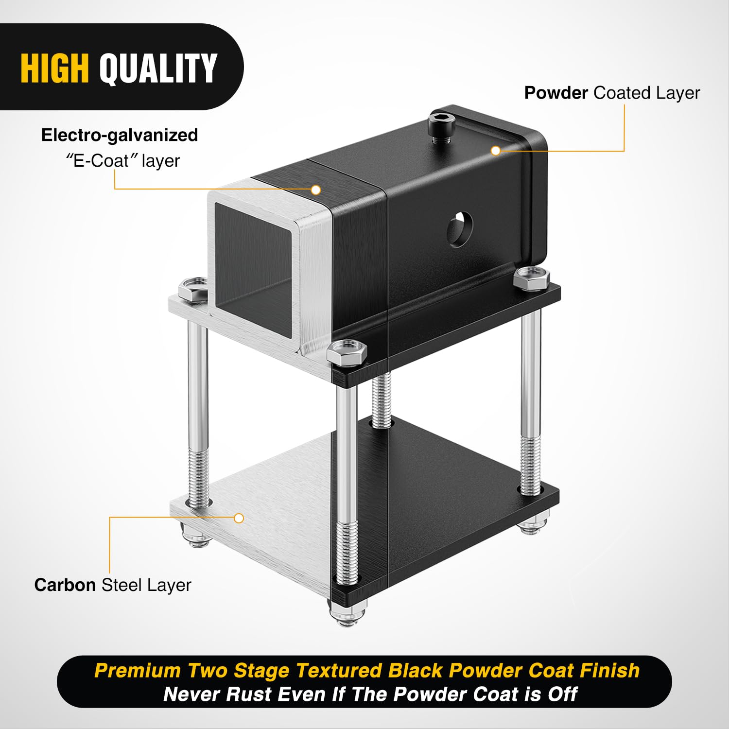 Nilight Rv Bumper Hitch Receiver Fits For 4-4.5 Inches Beams 2 Inch Receiver 2000 Lbs Capacity Bolt-On Heavy Duty Steel For Camp