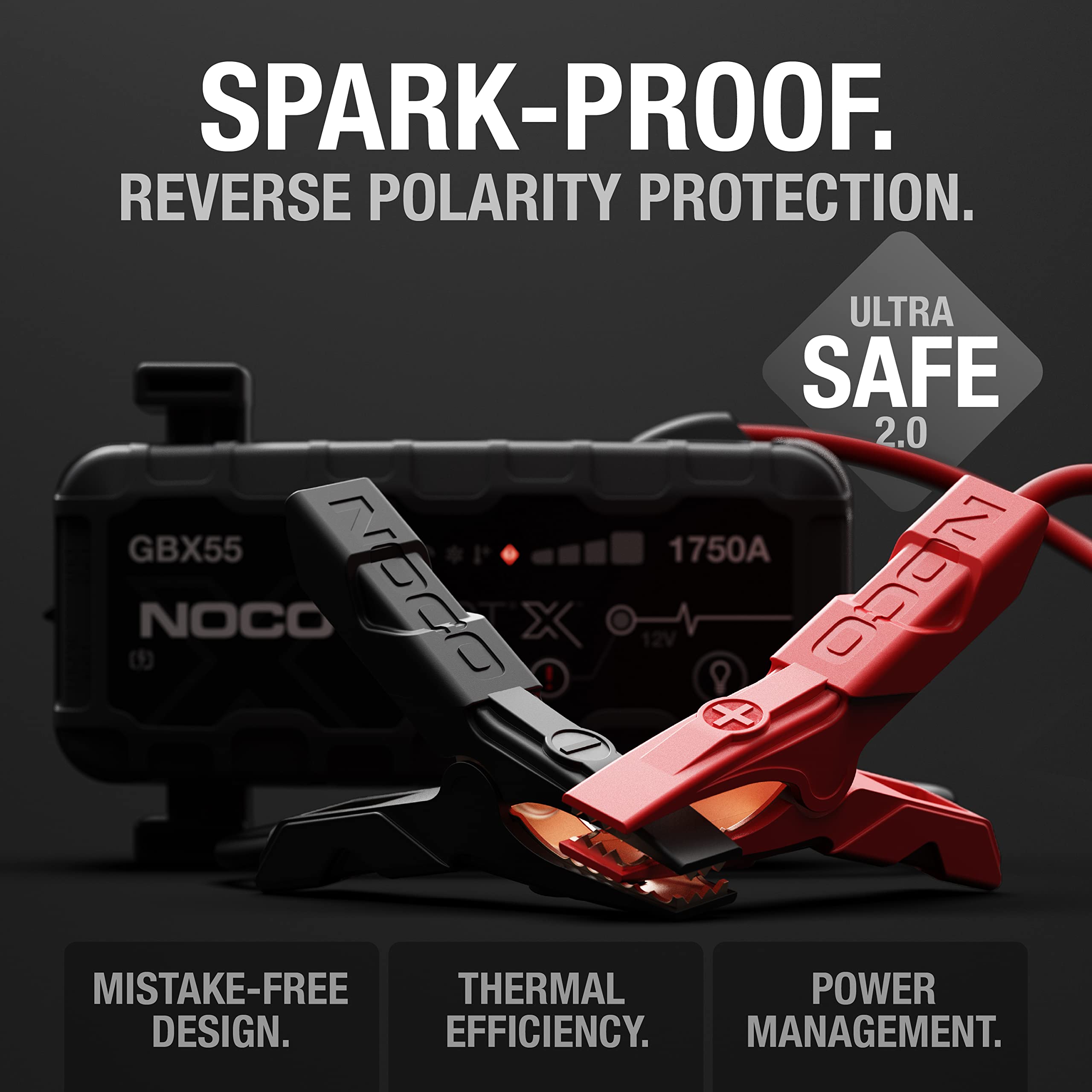 Noco Boost X Gbx55: 1750A Ultrasafe Jump Starter - 12V Lithium Battery Booster Pack, Portable Jump Box, Power Bank & Jumper Cabl