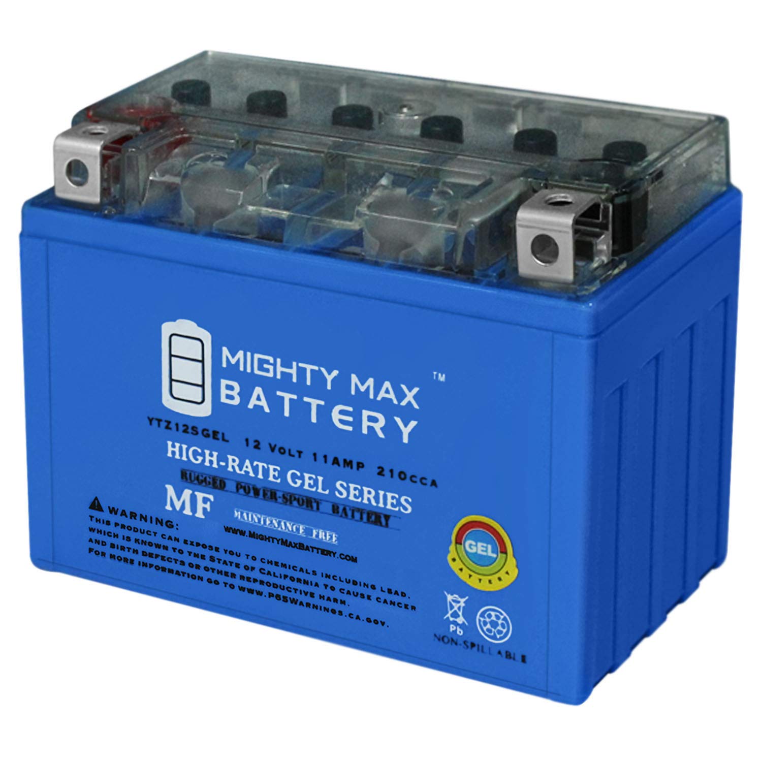 Mighty Max Battery Ytz12S Gel -12 Volt 11 Ah, Gel Type, 210 Cca, Rechargeable Maintenance Free Sla Agm Motorcycle Battery