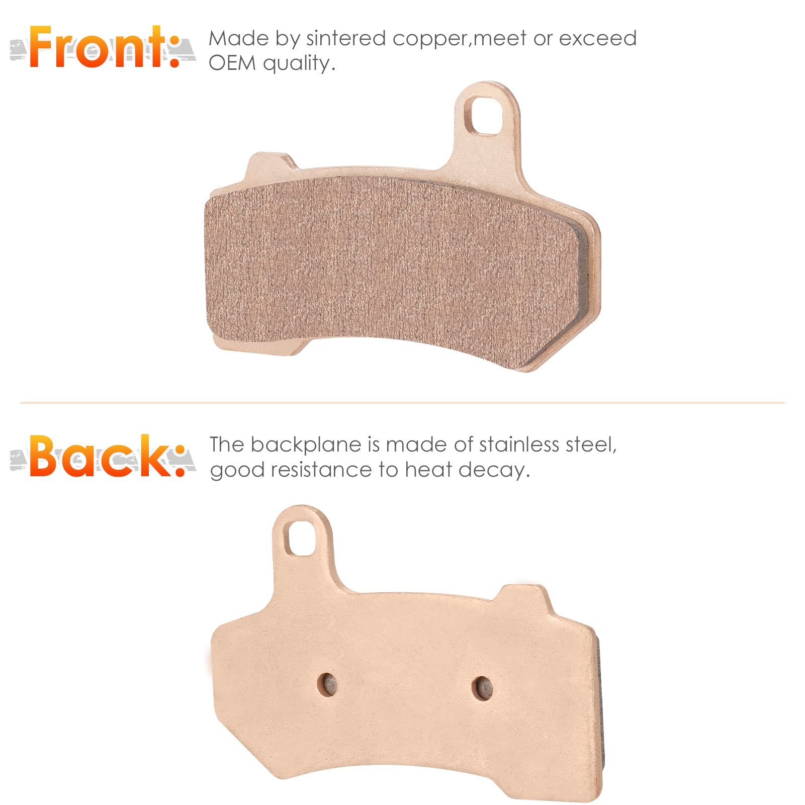 Front & Rear Brake Pads Sintered For Harley Davidson Flhr Road King Flhx Street Glide,08-20 Flhtcu Ultra Classic Electra Glide Vrscdx Night Rod, Road Glide Fltrx Limited Flhxs Street Glide Special