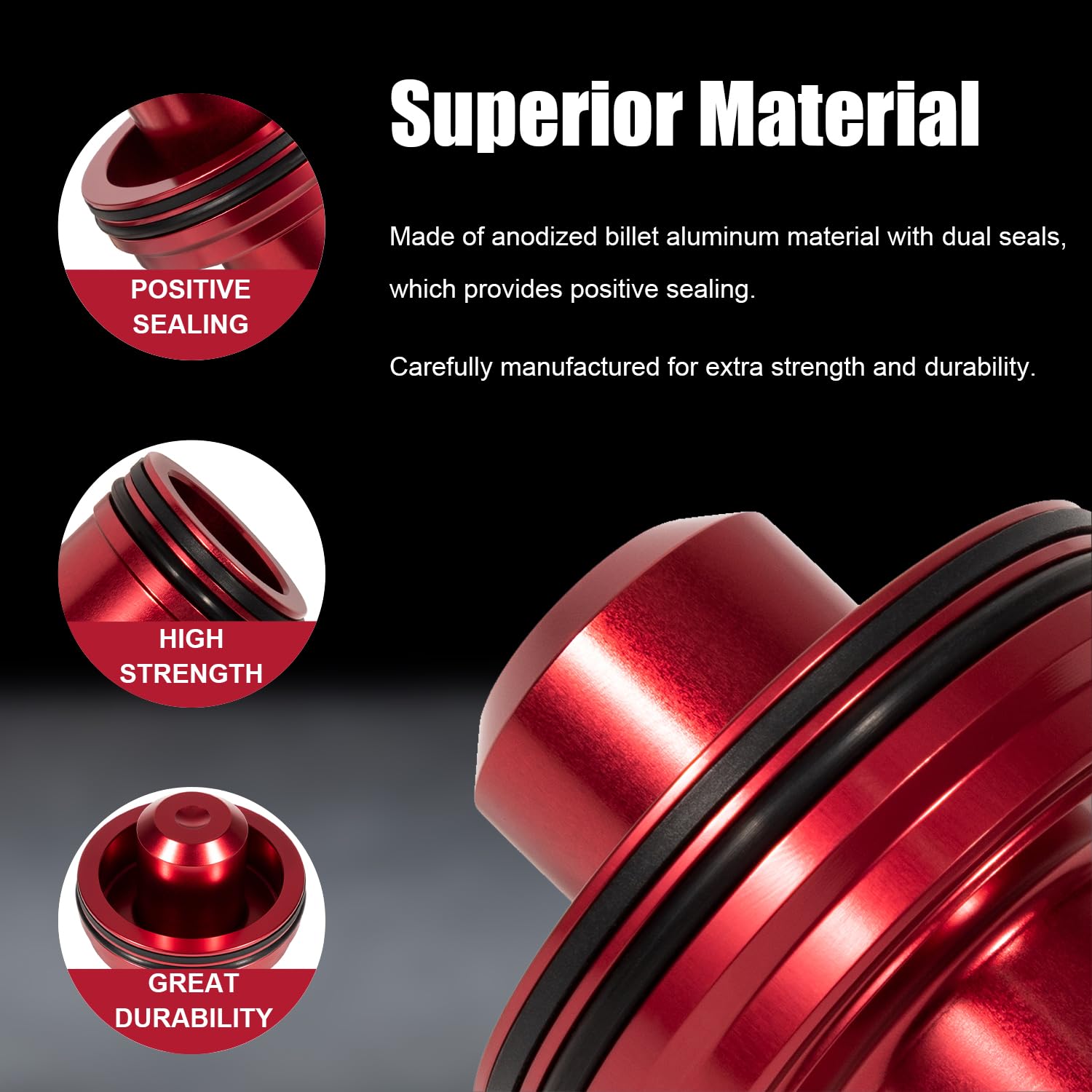 Anodized Aluminum Billet Accumulator Piston Kit Fit for Chrysler 42RE, 42RH, 46RE, 46RH, 47RE, 47RH, 48RE, A727, A904 22841-04K