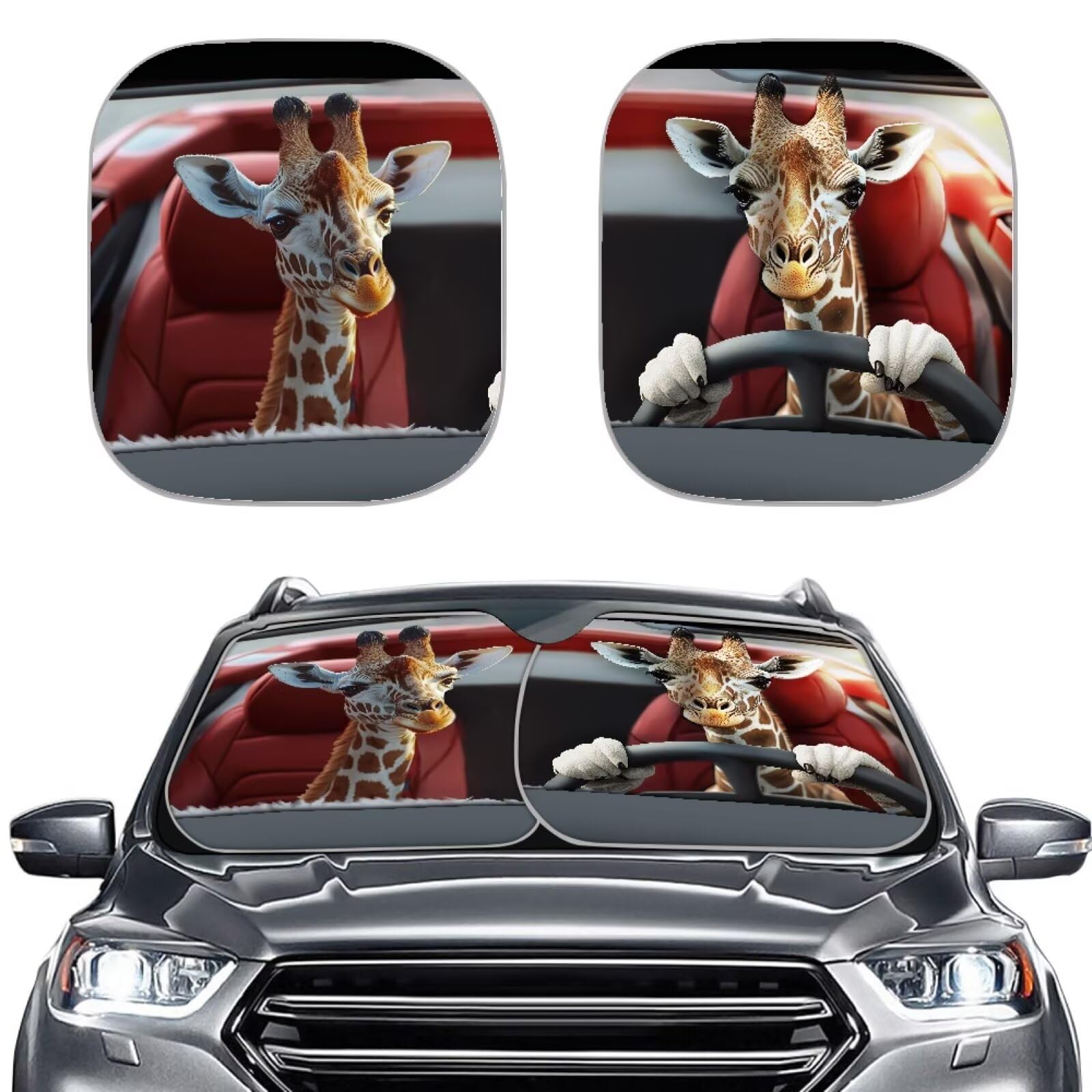 Huisefor Deer Windshield Cover For Women Funny Animal Car Windshield Sun Shade For Summer Heat Resistant Car Sunshade For Front