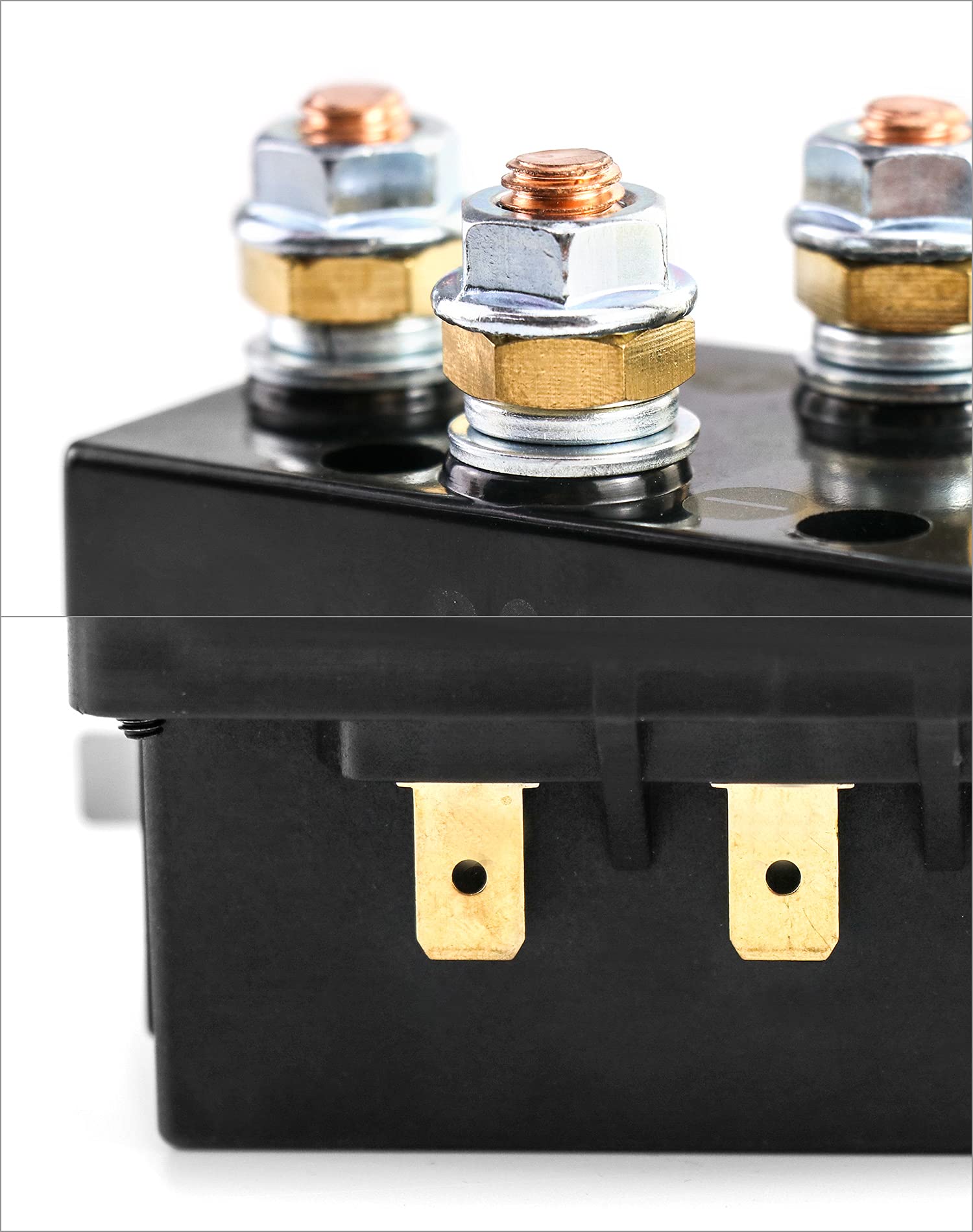 Qwork Solenoid Relay, 12V 500A Winch Relay Solenoid Replacement Contactor For 8000-15000Lb Atv Ut Winch Control