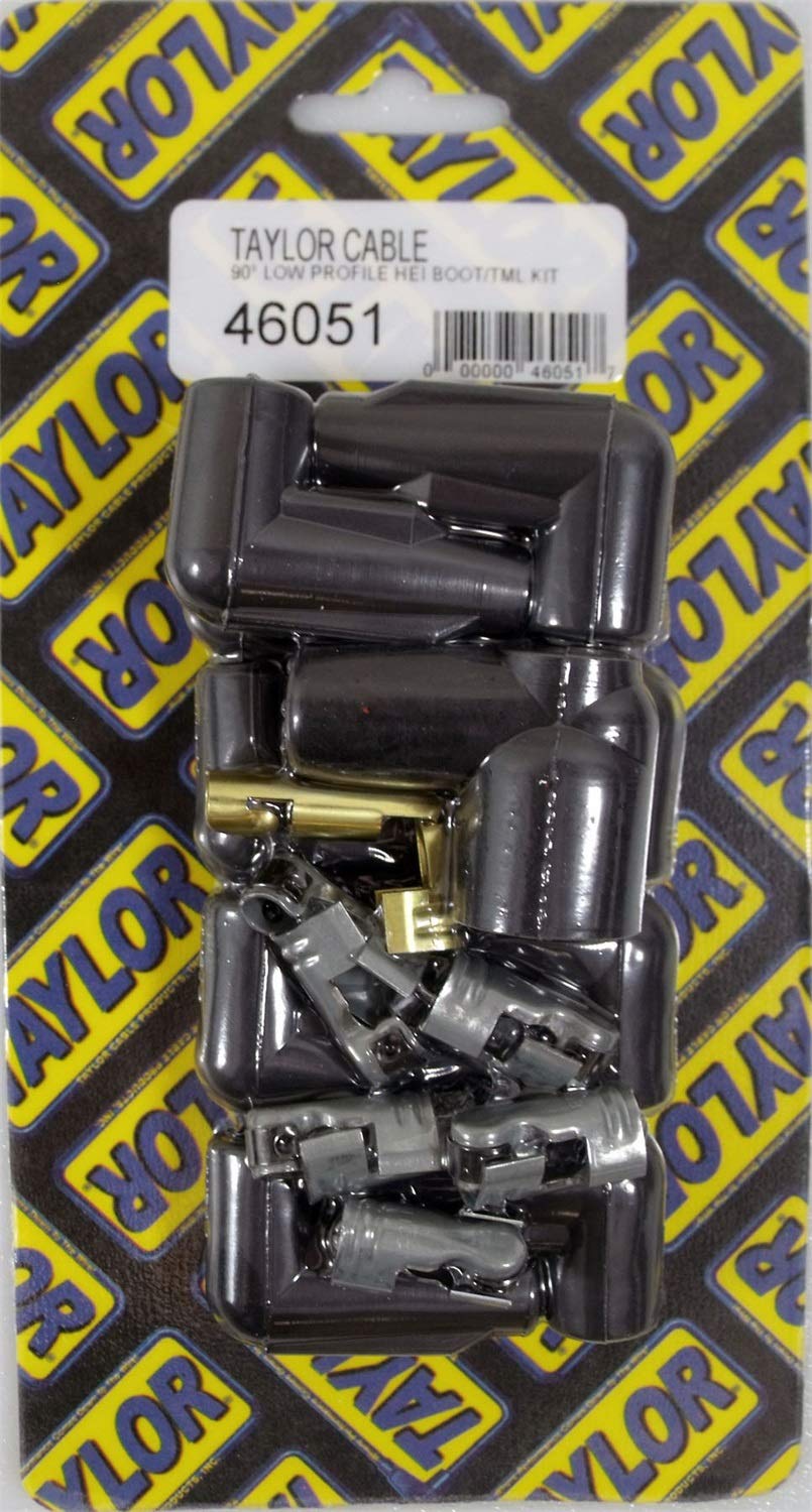 Taylor Cable 46051 Black Low Profile Distributor And Coil Boot/Terminal Kit - Set Of 11