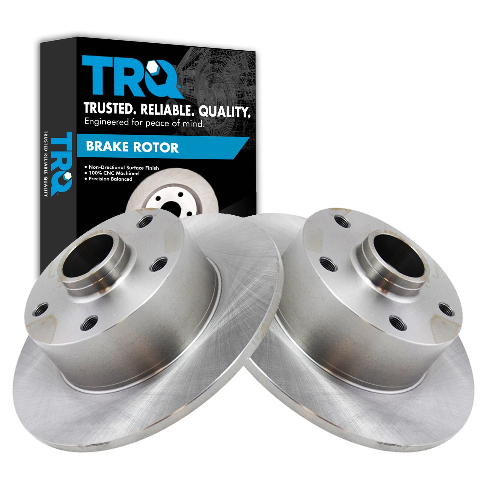 Trq Rear Brake Rotors Set Vented Compatible With 1996-2001 Audi A4