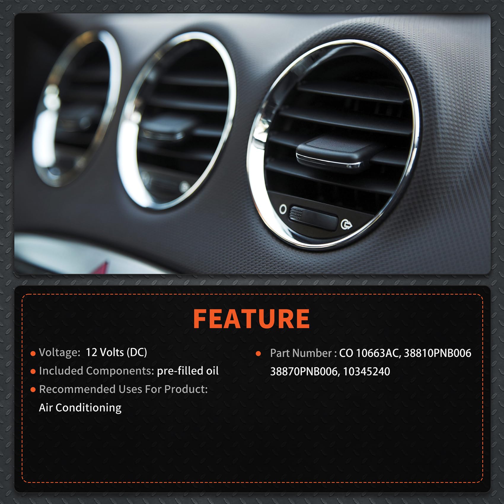 labwork A/C Compressor Replacement for Honda CR-V 2.4L 2002 2003 2004 2005 2006 CO 10663