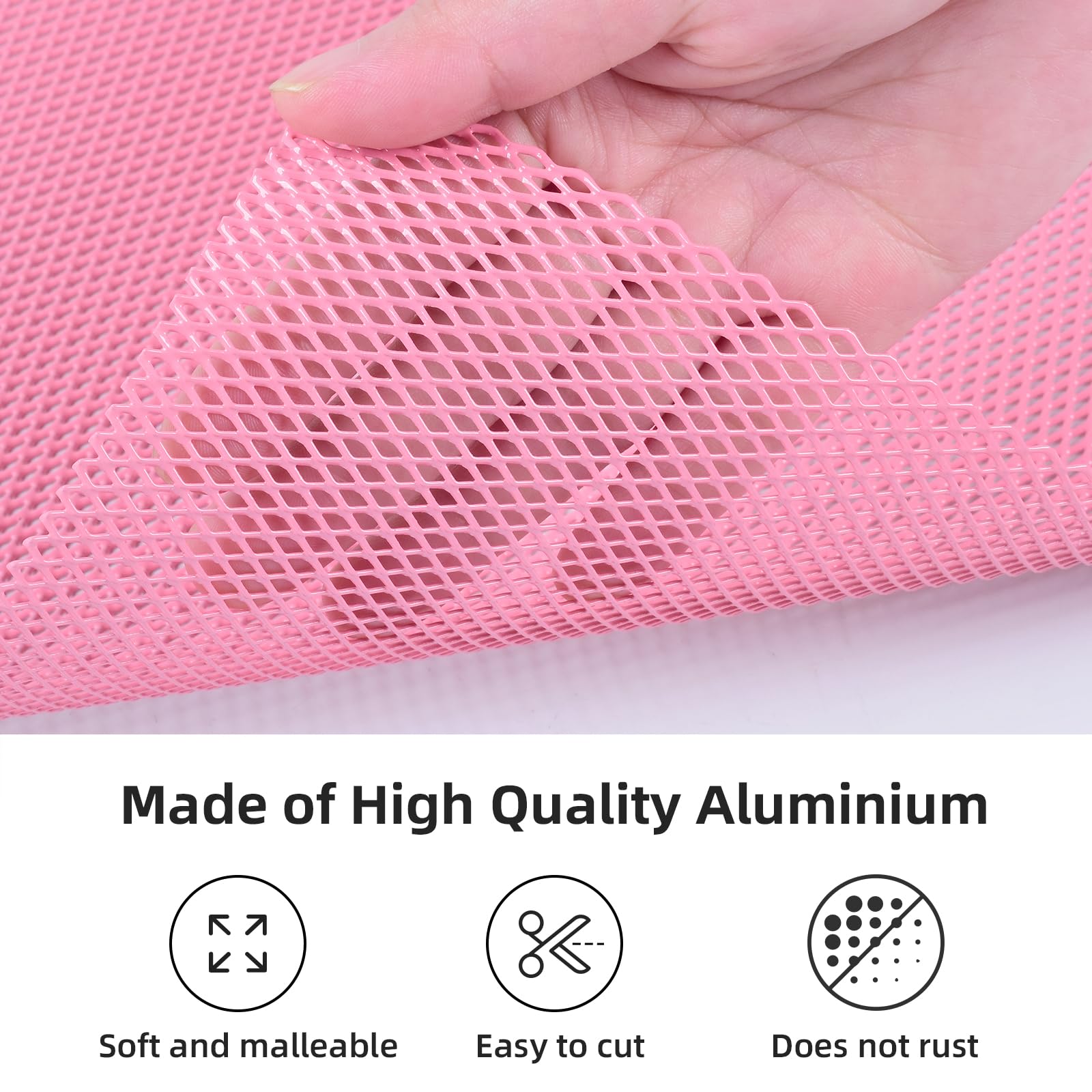 Aggauto Universal 40 ''X13 '' Car Grill Mesh - Aluminum Alloy Automotive Grille Insert Bumper Rhombic Hole 3X6Mm, One Of The Mos