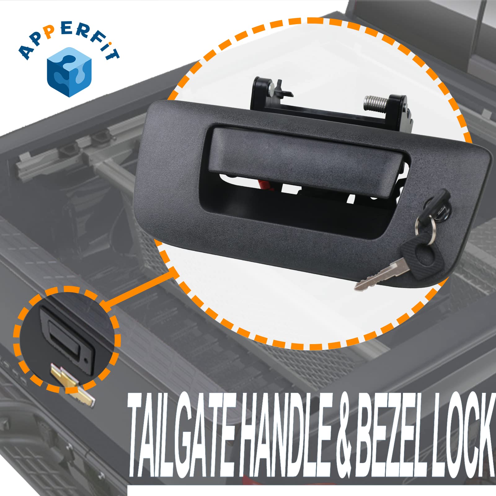 Apperfit Tailgate Handle Latch W/Bezel Compatible With 2007-2013 Chevrolet Chevy Silverado Gmc Sierra Truck Pickup 1500 2500Hd 3