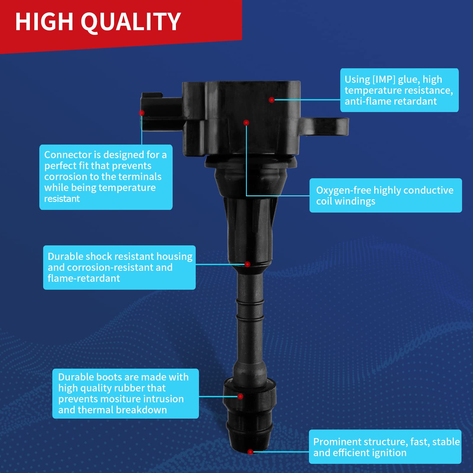 Drcax Oem Ignition Coil Uf350 C1398 5C1395 Compatible With 2002-2008 Nissan Altima Sentra X-Trail - L4 2.5L Engines - 1 Pack
