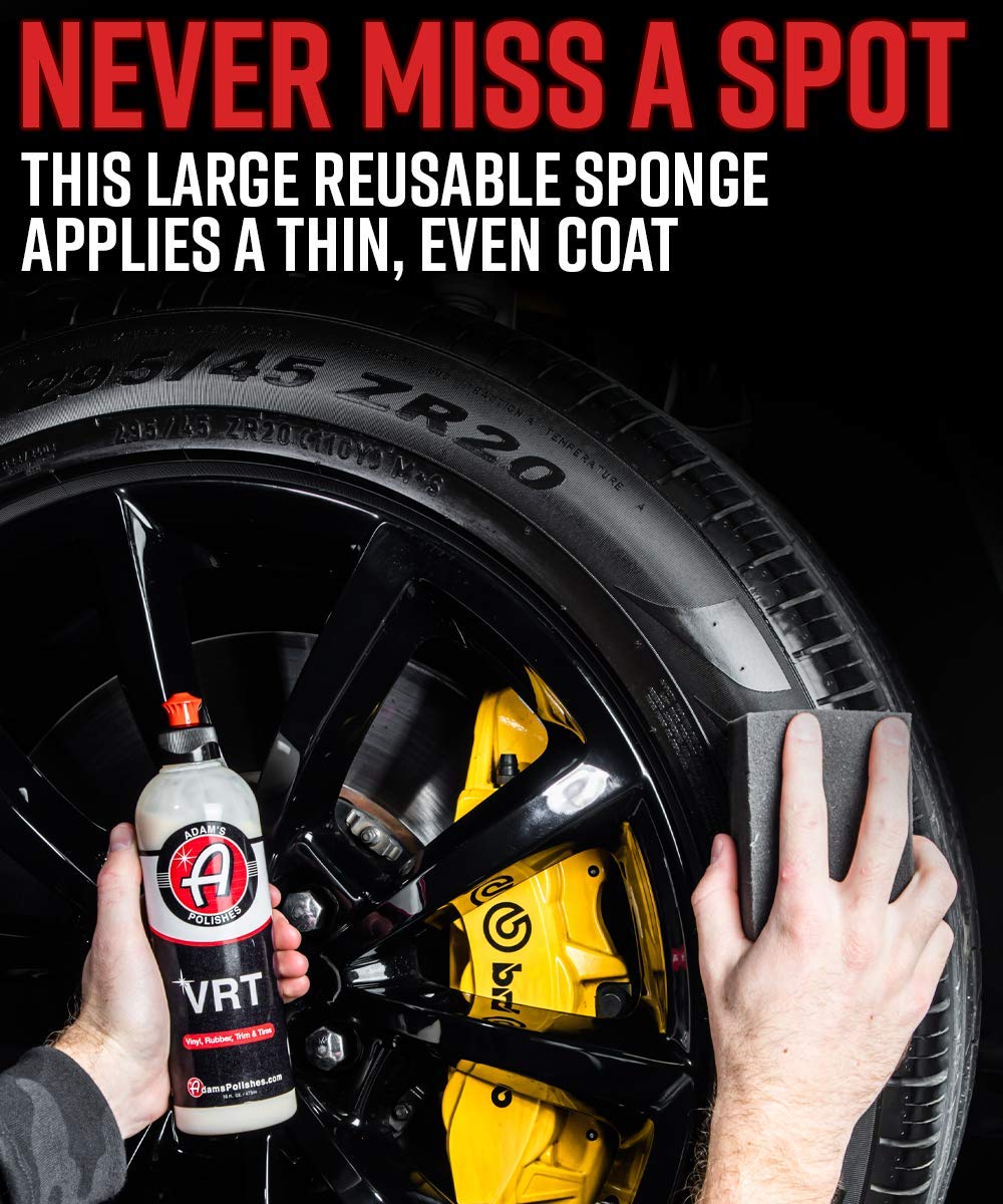 Adam'S Polishes Block Applicator Trim Dressing & Tire Shine Applicator Pad For Car Detailing | Reusable & Customizable Durafoam | For Use After Car Wash Wheel Cleaner