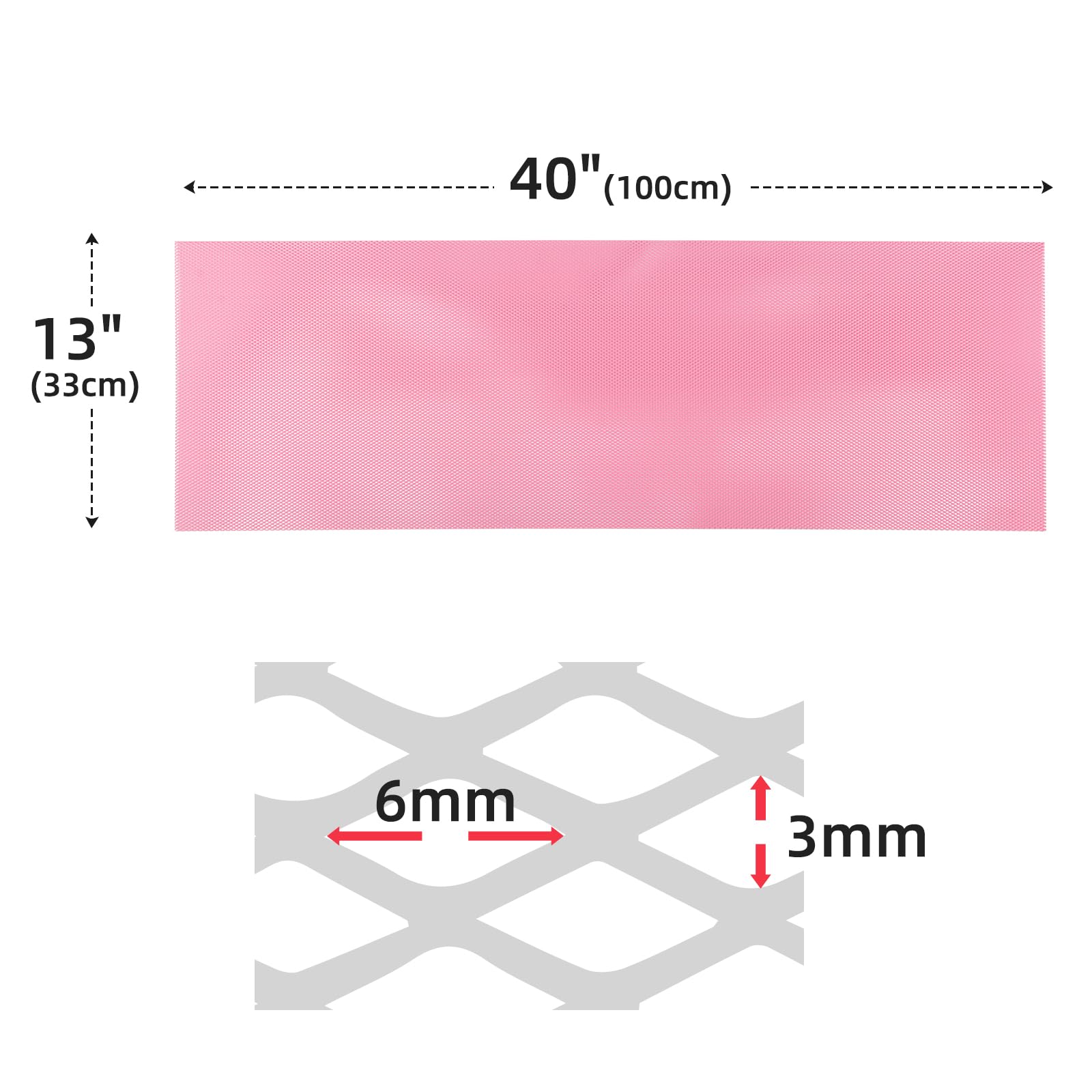 Aggauto Universal 40 ''X13 '' Car Grill Mesh - Aluminum Alloy Automotive Grille Insert Bumper Rhombic Hole 3X6Mm, One Of The Mos