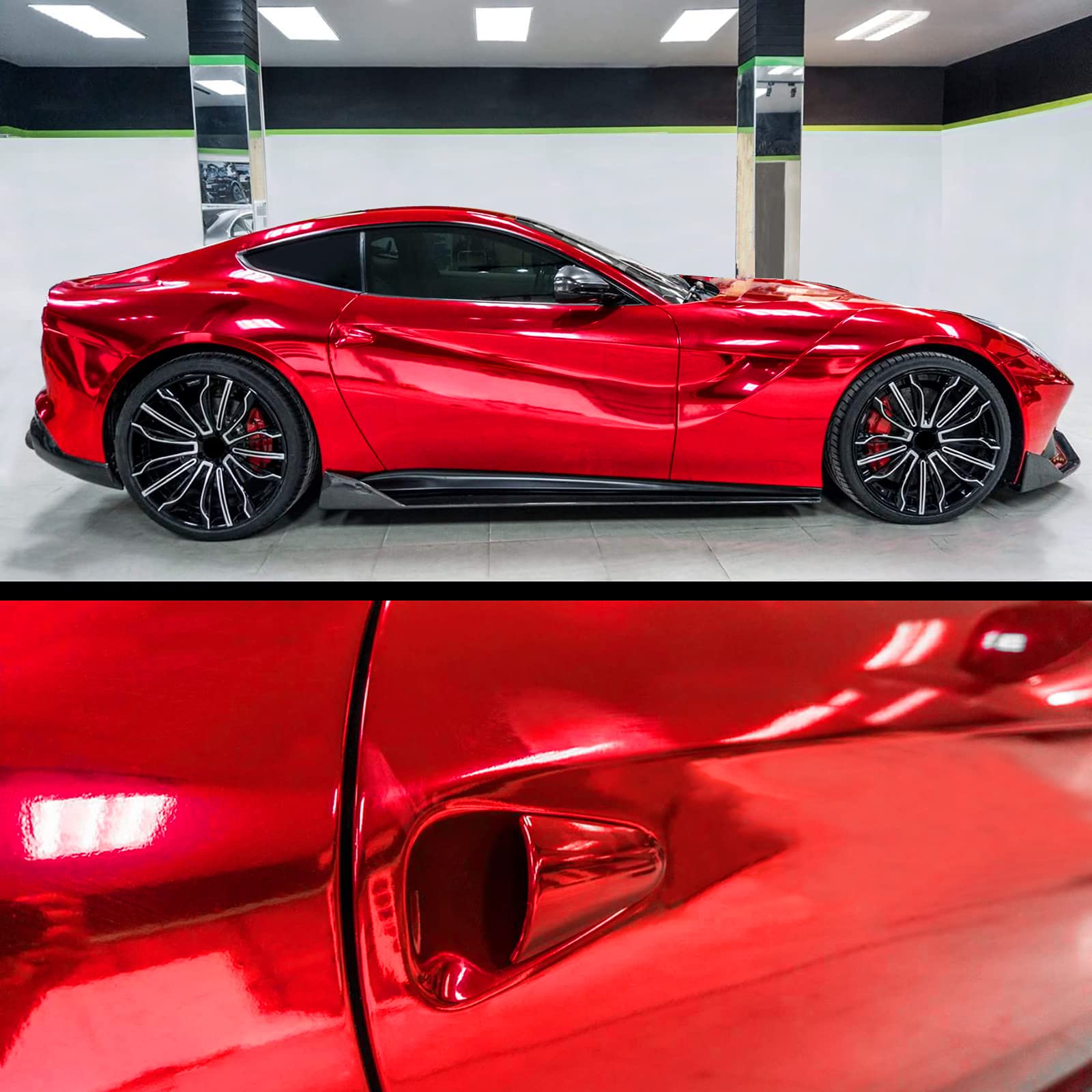 Teckwrap Adhesive Chrome Mirror Vinyl Wrap Sticker Decal Film Sheet 11.5 X 60(Red)