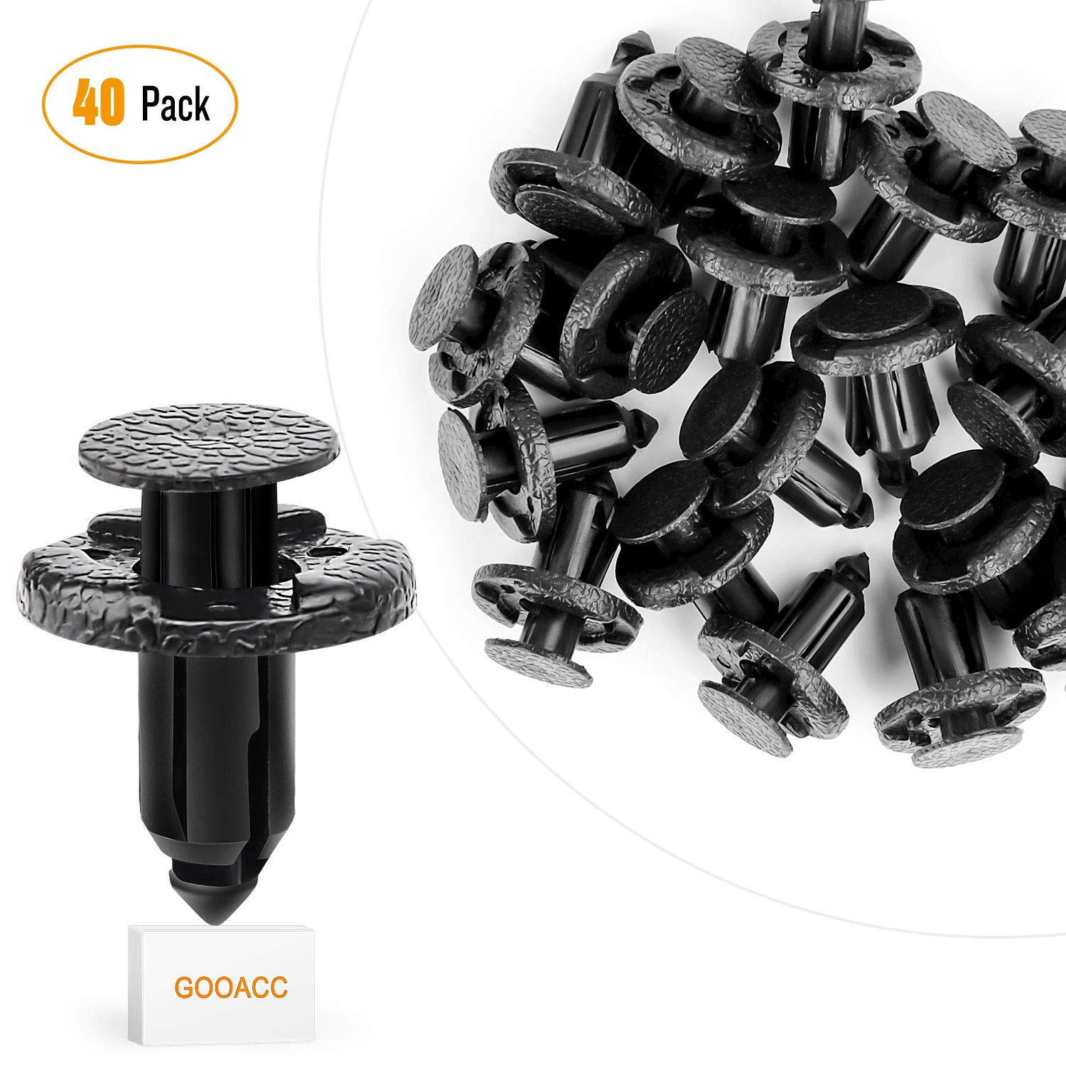 Gooacc Bumper & Radiator Support Clip Automotive Furniture Assembly Expansion Screws Kit Auto Body Clips 8Mm - 40Pcs