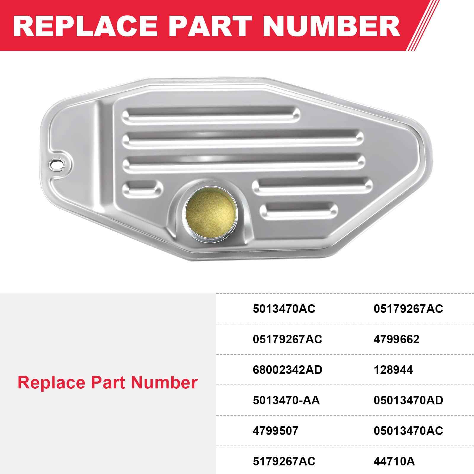 Transmission Oil Filter Kit Fits For 1999-Up Dodge Ram J-Eep Chrysler 45Rfe 545Rfe 65Rfe 66Rfe 68Rfe Transmission 4Wd 4X4 Filter Kit Deep Pan Replaces# 5013470Ac 5179267Ac