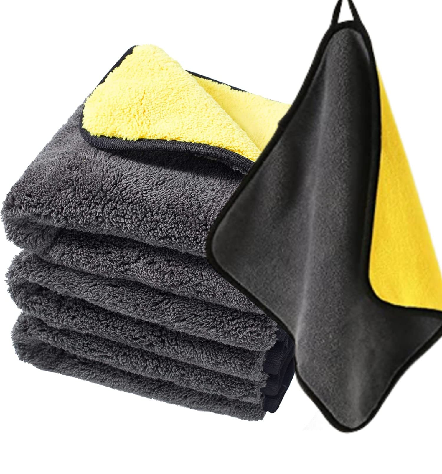 YANCI Microfiber Car Drying Towel, 30 x 30 cm, Pack of 4, Super Absorbent, Lint Free, Auto Detailing, Cleaning & Polishing Cloth
