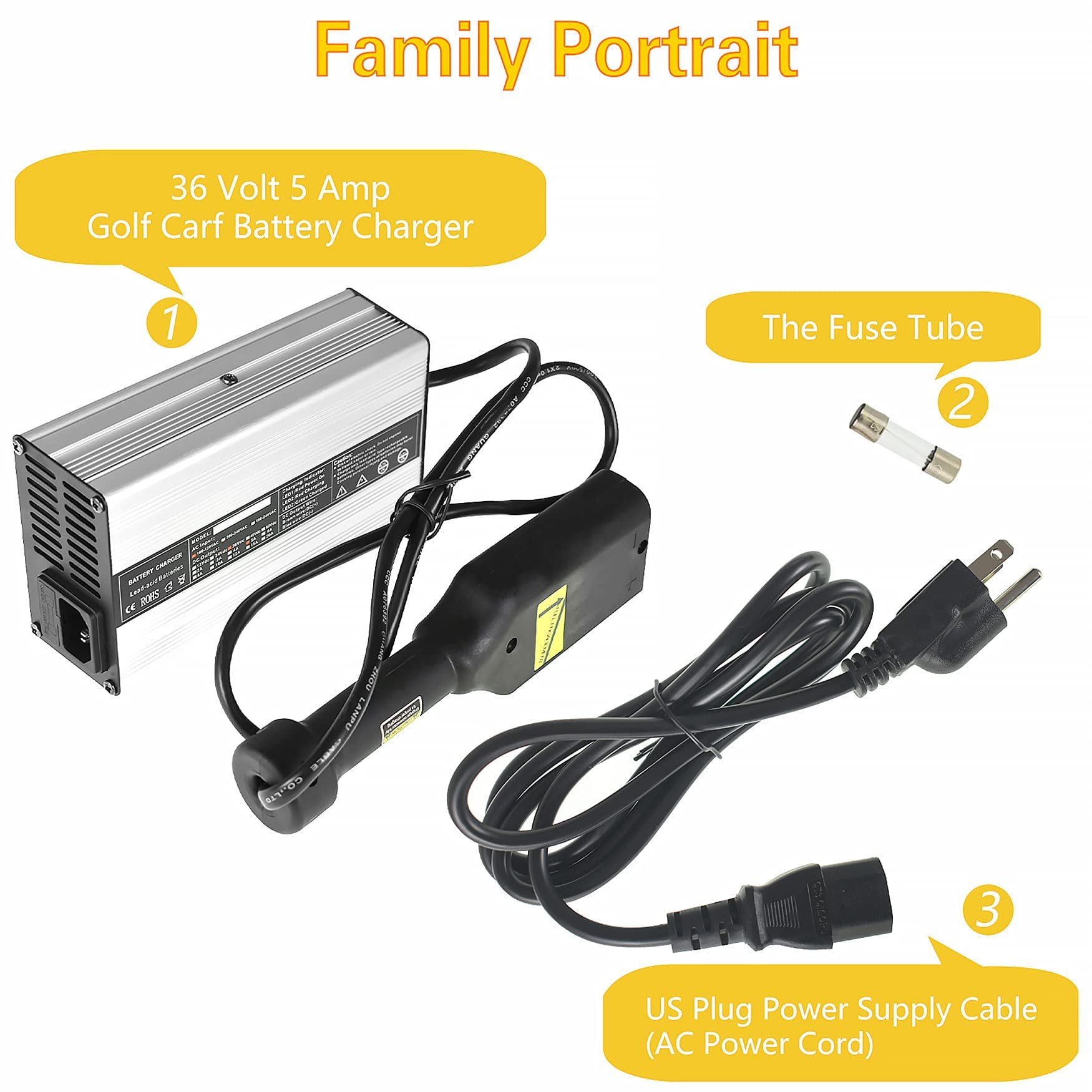 Wflnhb 36 Volt 5 Amp Battery Charger Replacement For Ezgo Txt Medalist Golf Cart