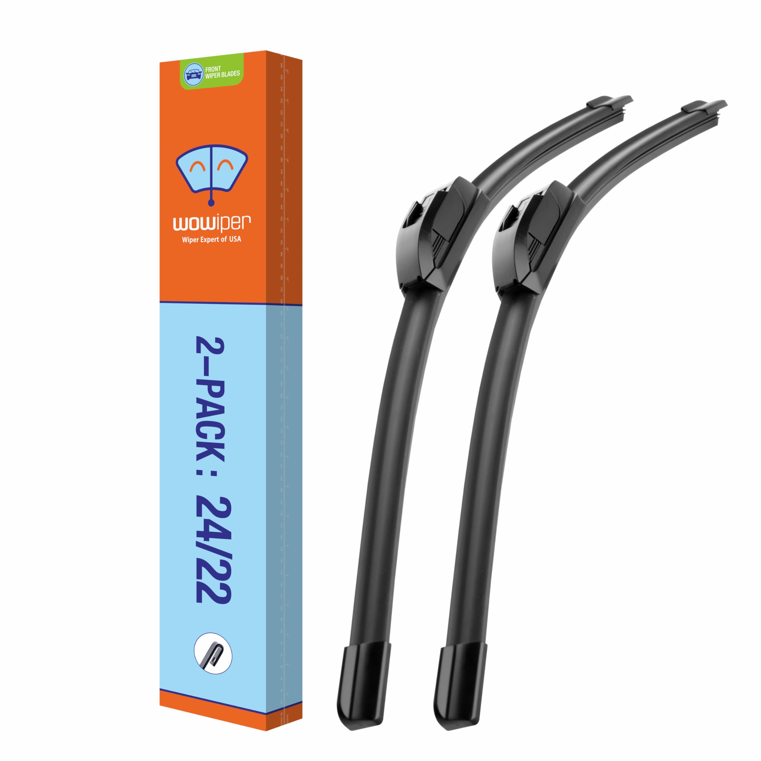 Wowiper Oe Quality Windshield Wiper Blades - 24 And 22 Inch (Set Of 2), Metal Blade For 300% More Stable, For Chrysler 200 2014-
