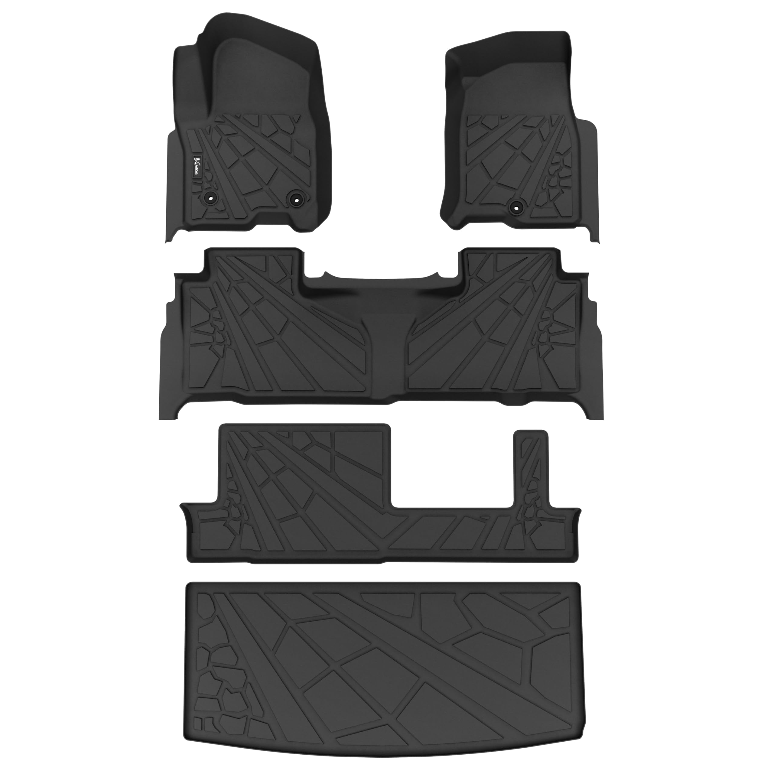 Karpal Floor Mat & Cargo Liner Fit For 2021-2025 Chevrolet Tahoe/Gmc Yukon(Only Fit 8 Seats) With 2Nd Row Bench Seats, Tpe Rubbe