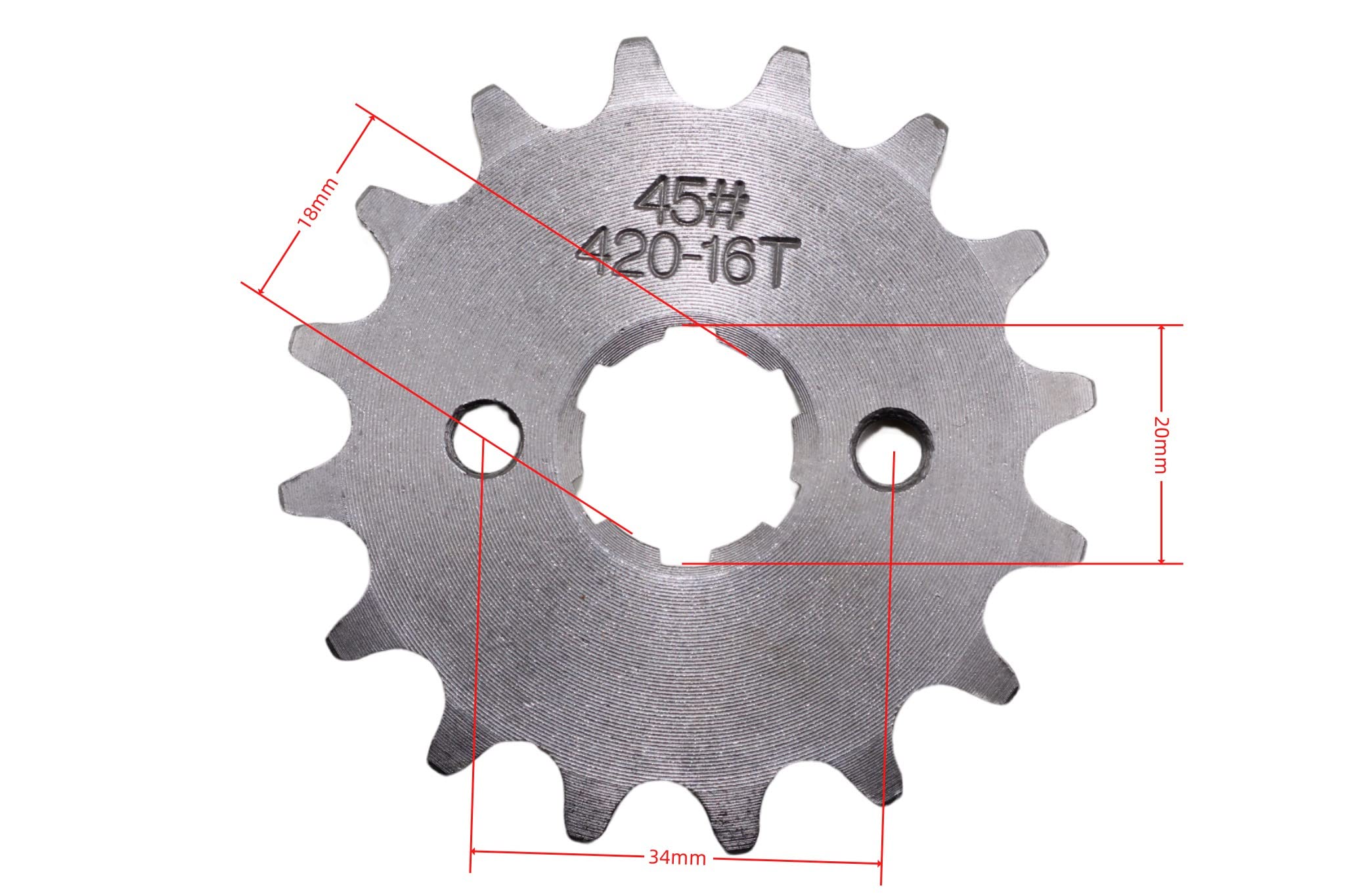 Trkimal Motorcycle 420-16T Front Sprocket 20Mm For 50Cc 70Cc 90Cc 110Cc 125Cc Dirt Pit Bike Mini Bike Taotao Roketa Coolster Sun