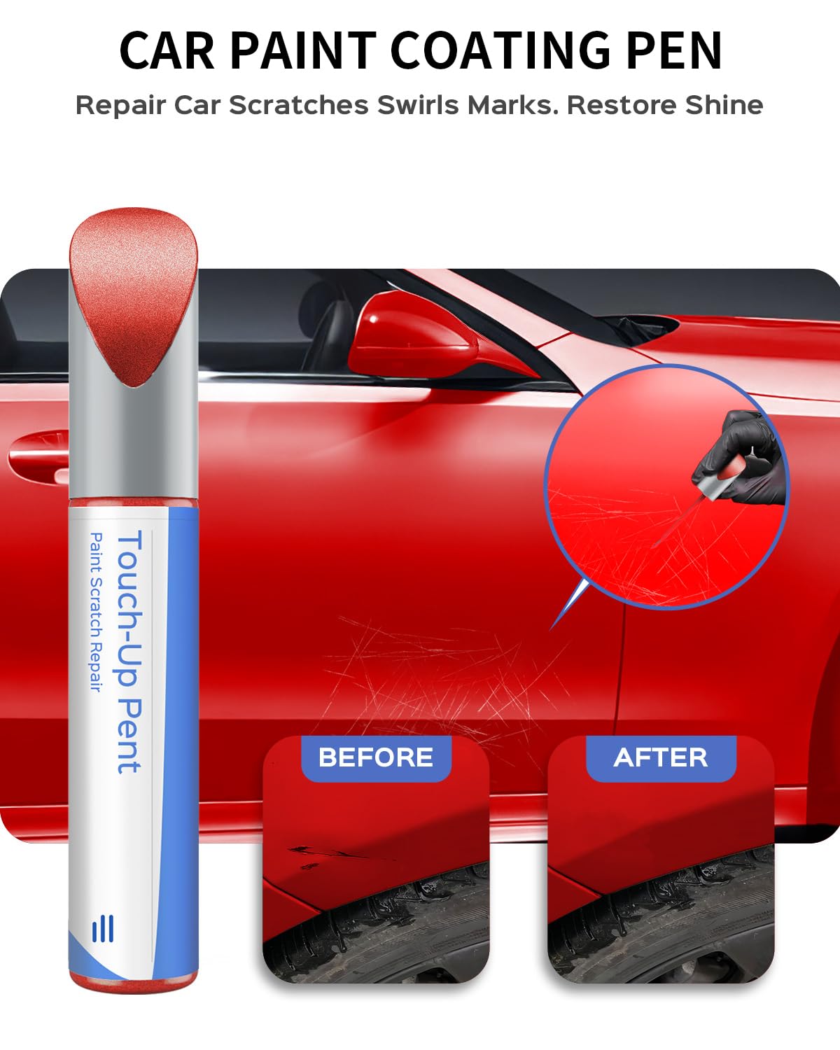 Parts4Ev 590/3590 Mars Red Touch Up Paint Compatible With Mercedes-Benz Exact Match-Chips And Nicks Touch Up