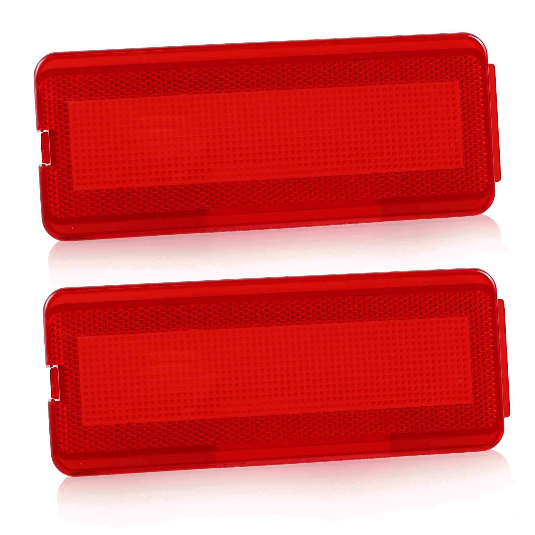 Hercoo Interior Door Reflectors Red Front & Rear Reflector Light Cover Compatible With Ford Excursion 2000 To 2005, F250 F350 F450 F550 Super Duty 1999 To 2007, Pack Of 2